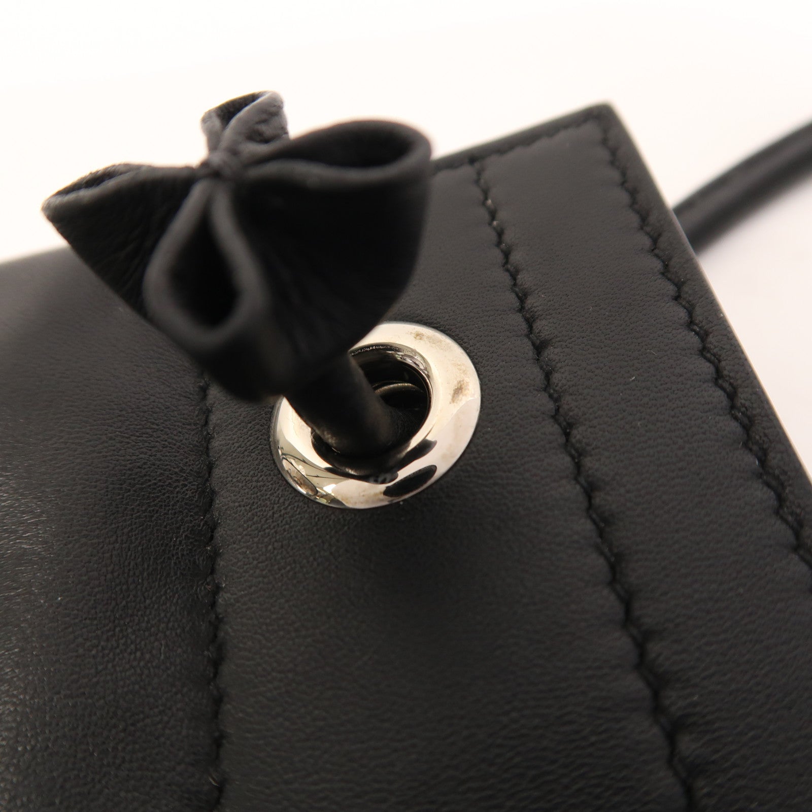 HERMES Swift皮革Aline Mini銀扣肩背袋Noir