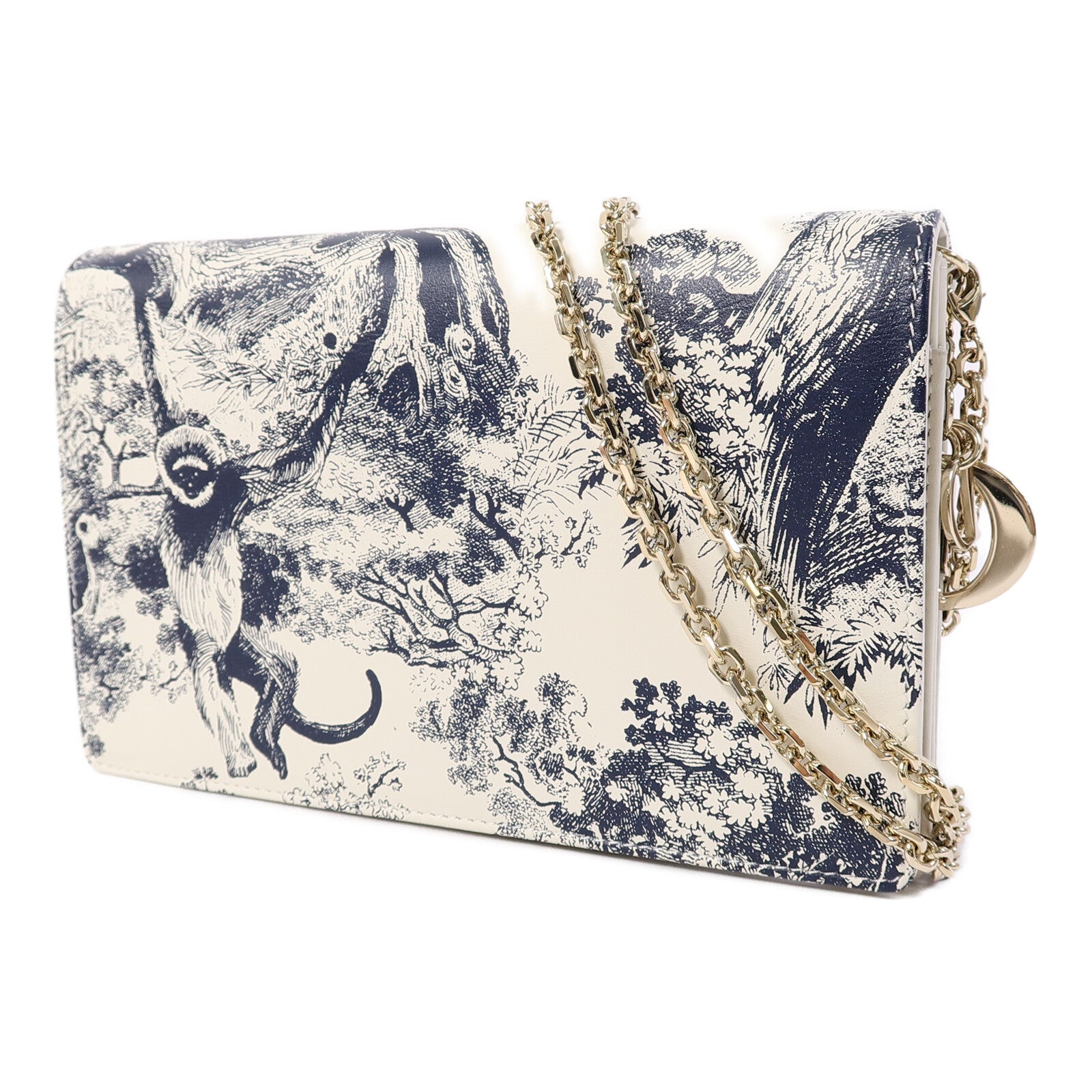 Dior 牛皮皮革Toile De Jouy WOC鏈帶肩背袋