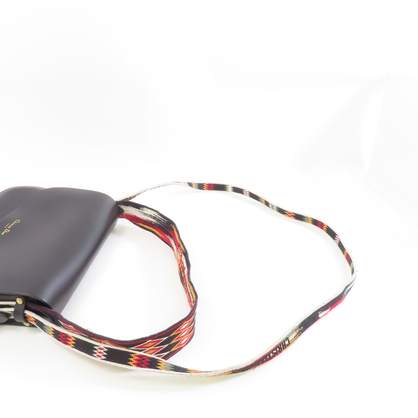 Dior 牛皮皮革Diorodeo Flap Bag金扣手挽肩背兩用袋黑色/多色