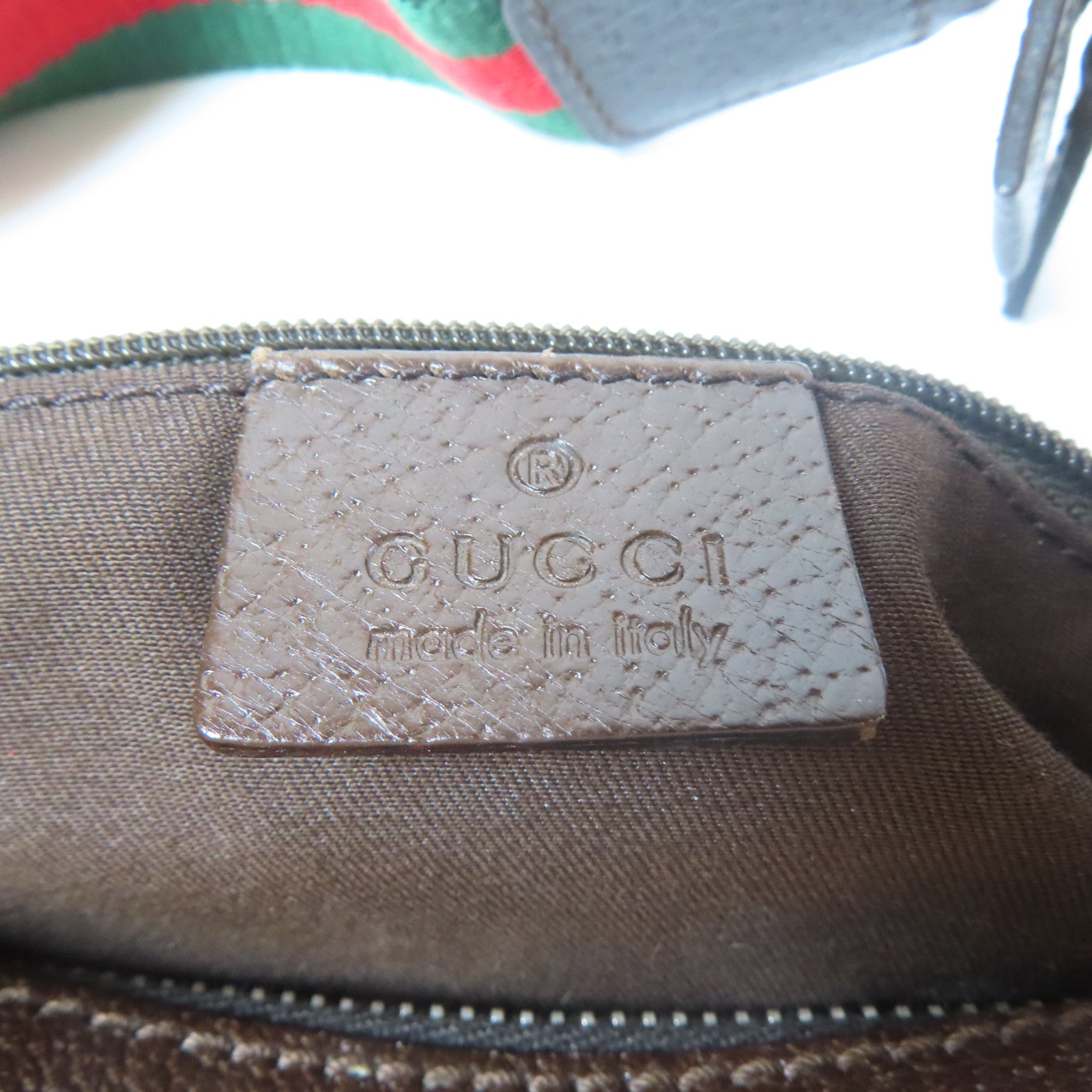 GUCCI 帆布Shoulder Bag銀扣肩背袋啡色