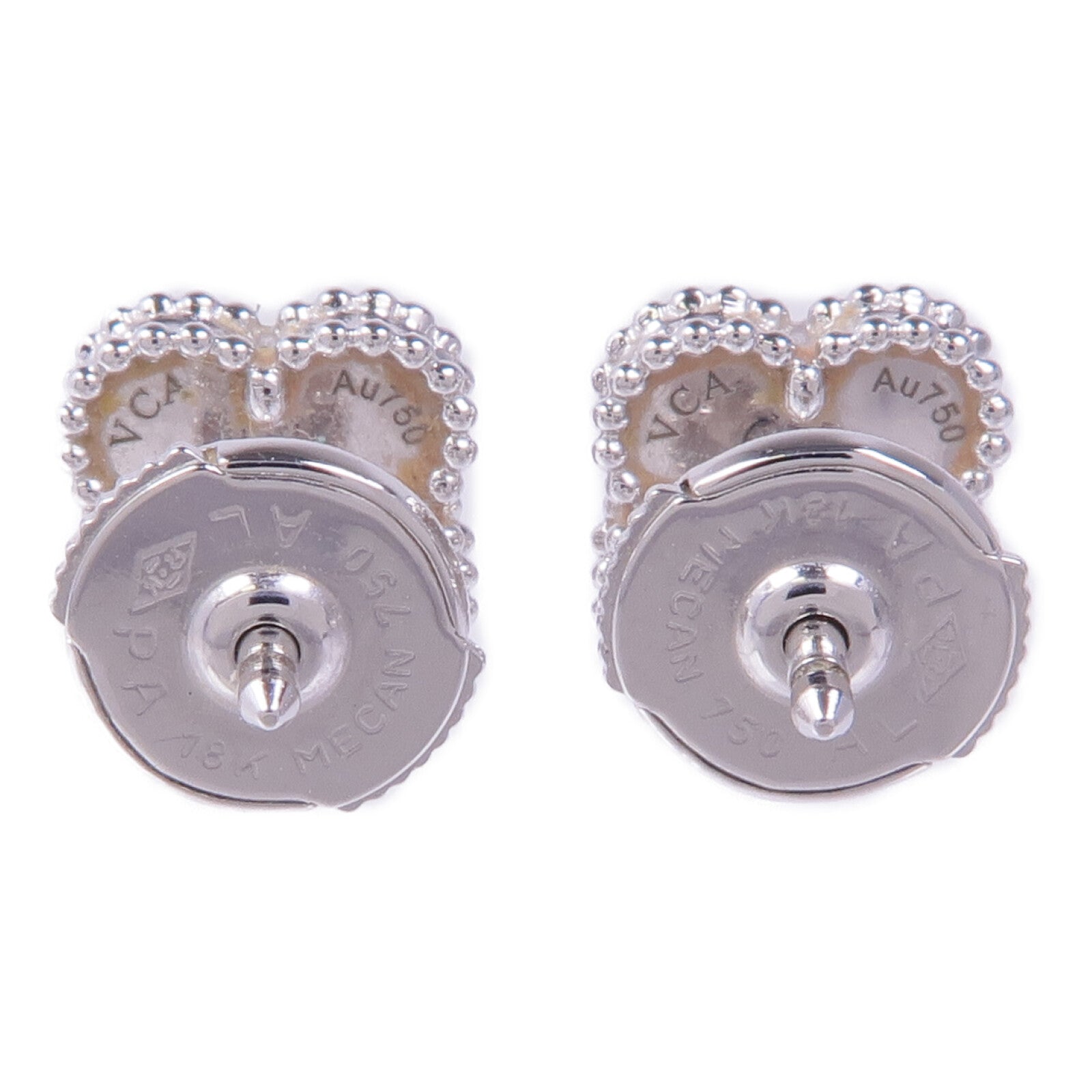 Van Cleef & Arpels 18K白金Sweet Alhambra珍珠母貝耳環