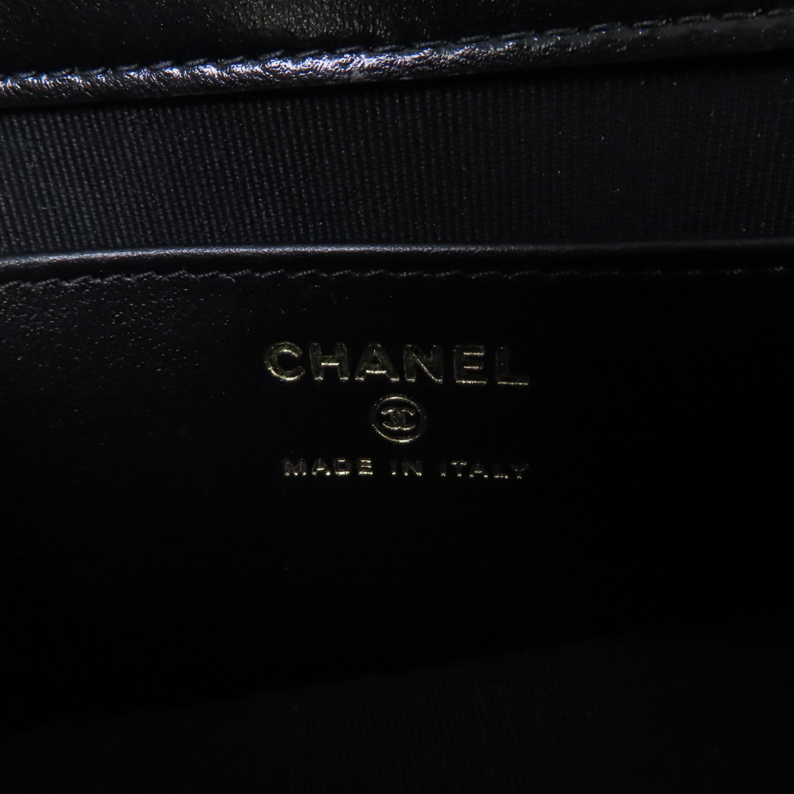 CHANEL 菱格牛皮皮革Chain Shoulder金扣手挽肩背兩用袋黑色