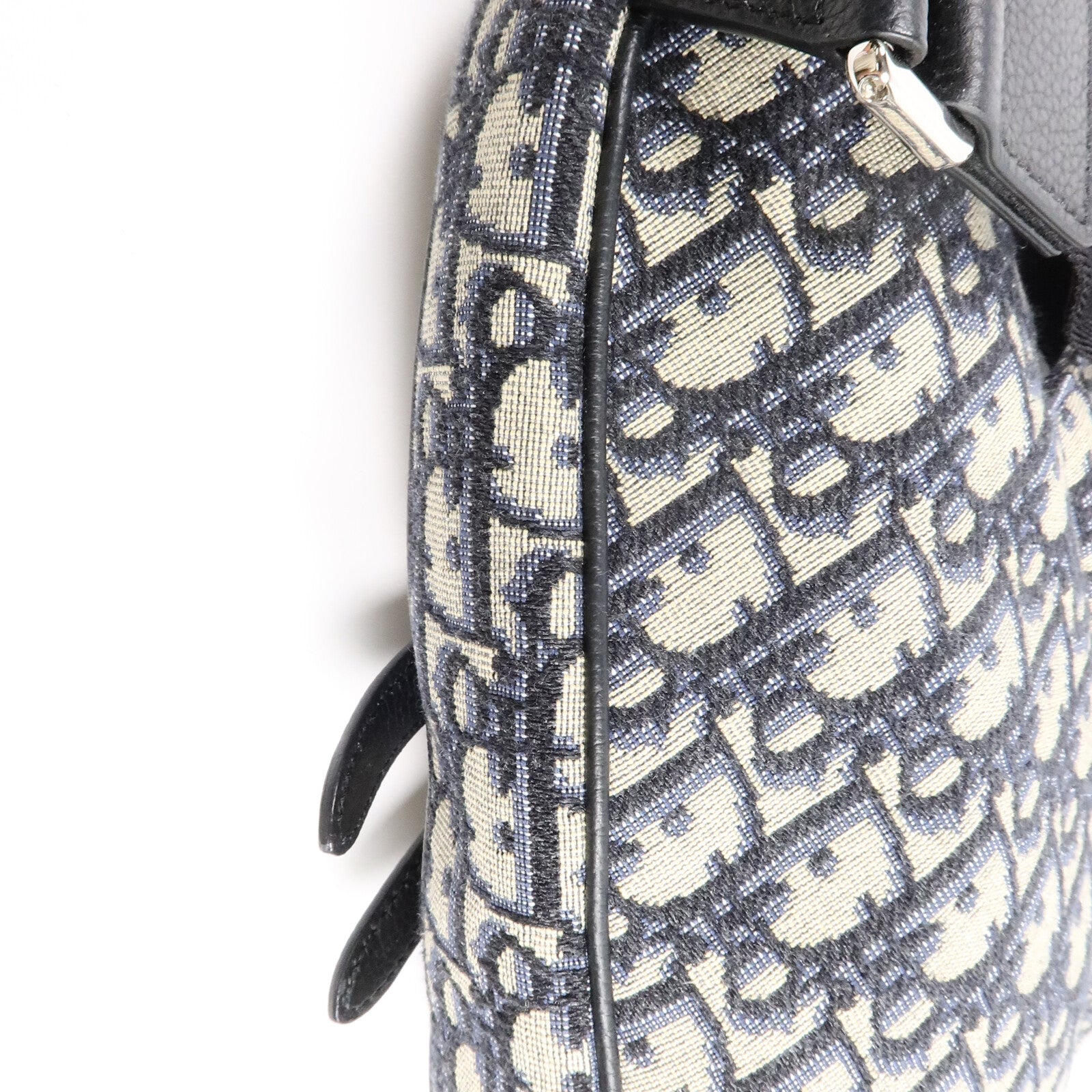 Dior 帆布Saddle Bag銀扣肩背袋