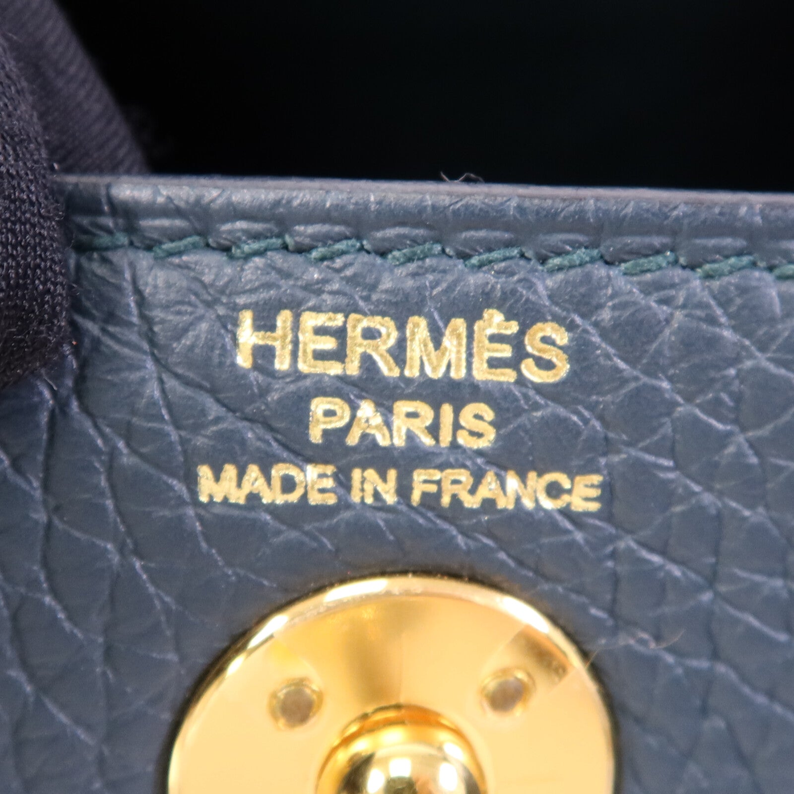 HERMES Clemence皮革Mini Lindy金扣手挽肩背兩用袋Vert Cypres