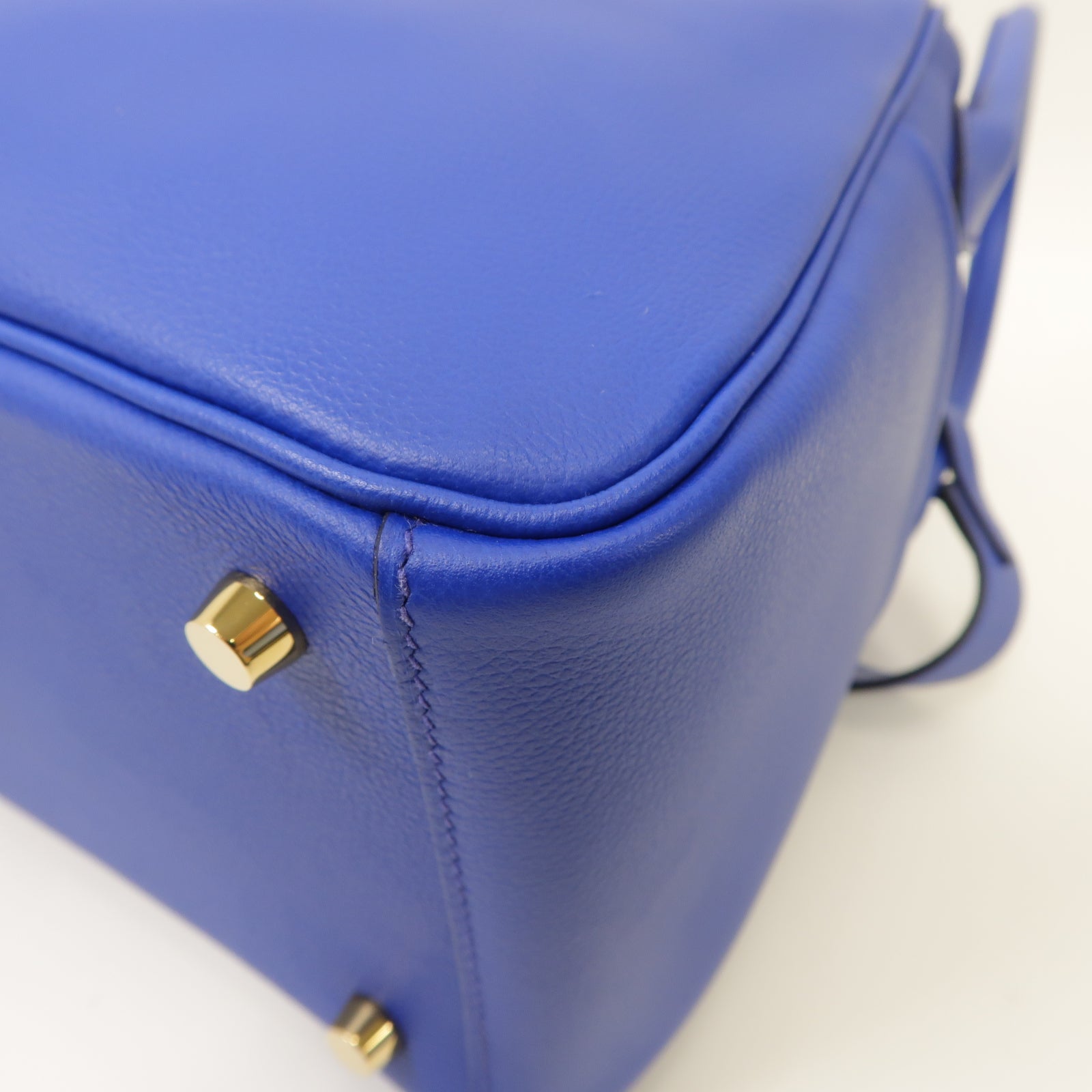 HERMES Evercolor皮革Lindy 26金扣手挽肩背兩用袋Blue Royal藍色