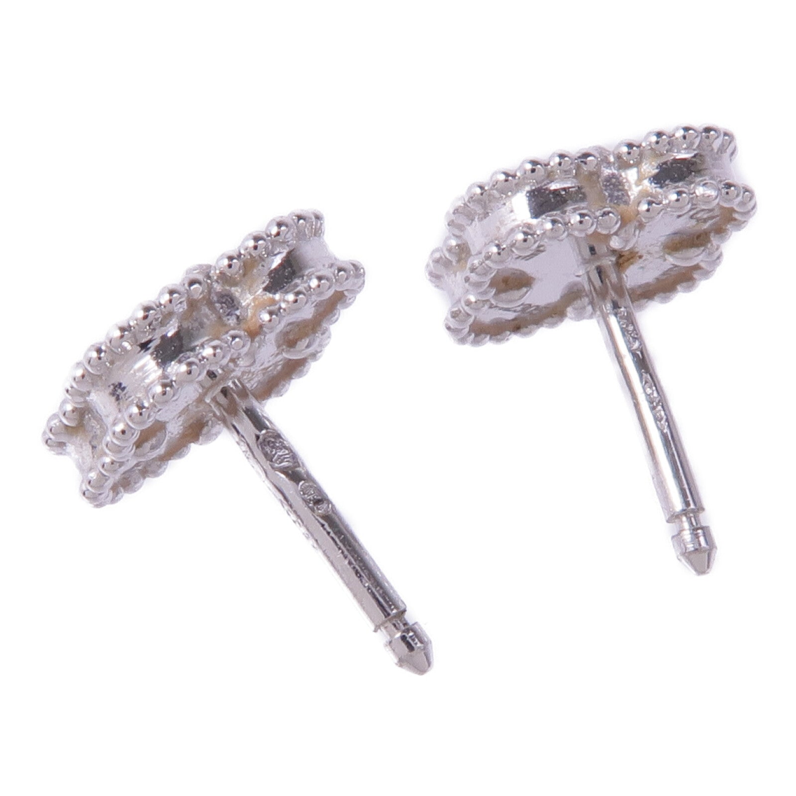 Van Cleef & Arpels 18K白金Sweet Alhambra珍珠母貝耳環
