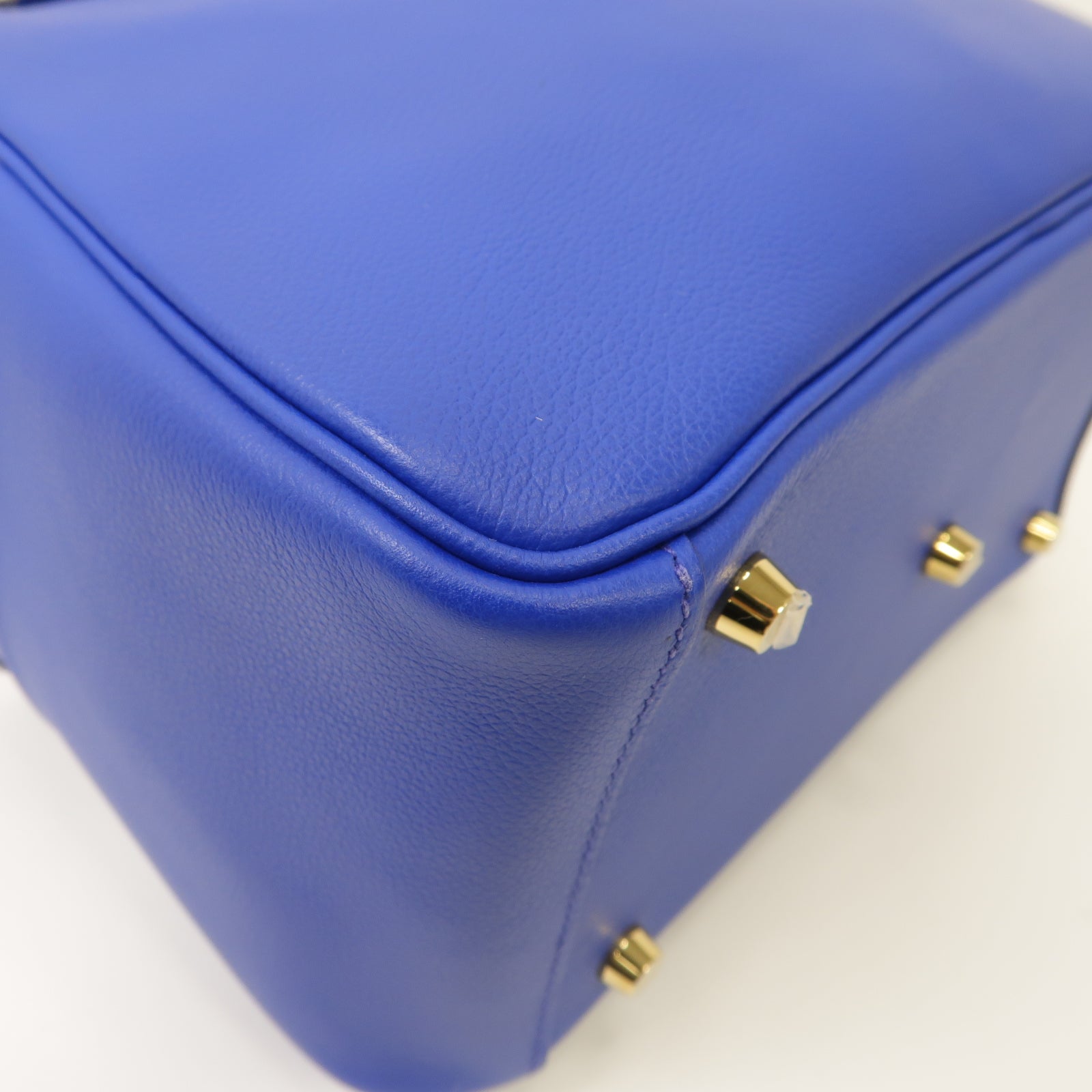 HERMES Evercolor皮革Lindy 26金扣手挽肩背兩用袋Blue Royal藍色