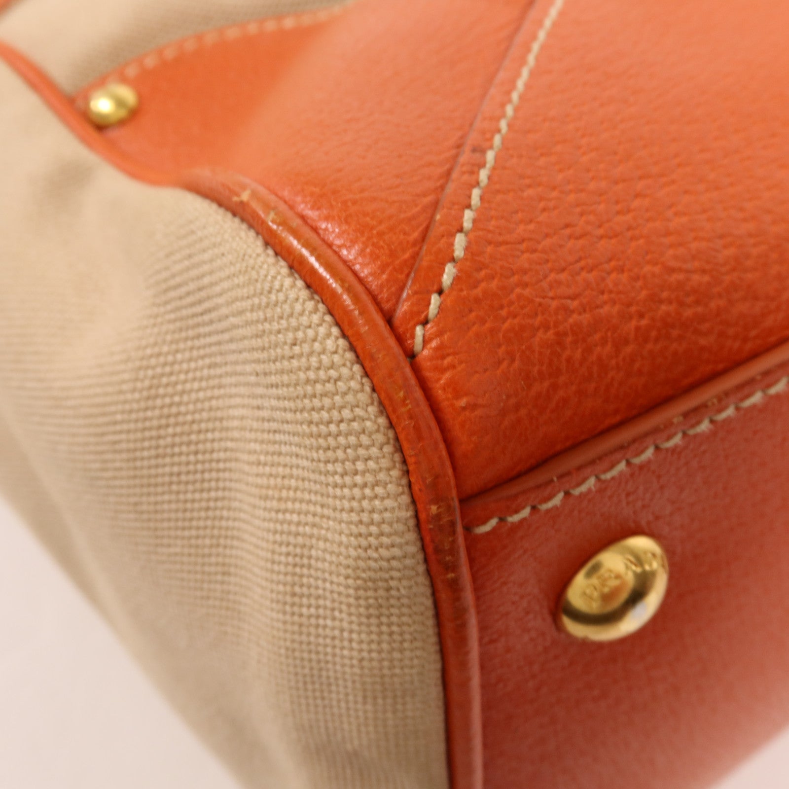 PRADA 帆布/皮革2 Way Shoulder金扣手挽肩背兩用袋