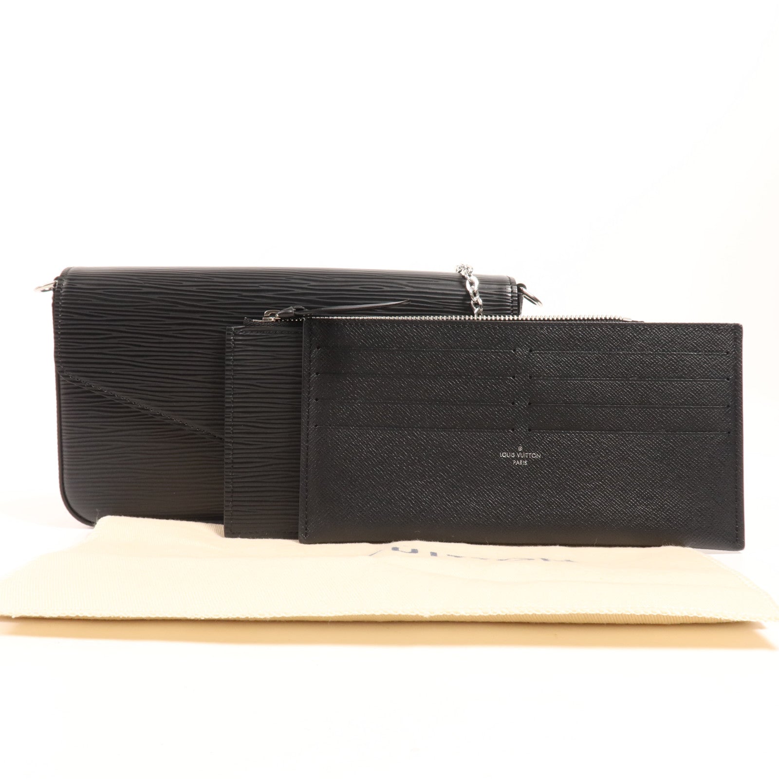 LOUIS VUITTON 【激減優惠】Epi Pochette Felicie銀扣鏈帶肩背袋