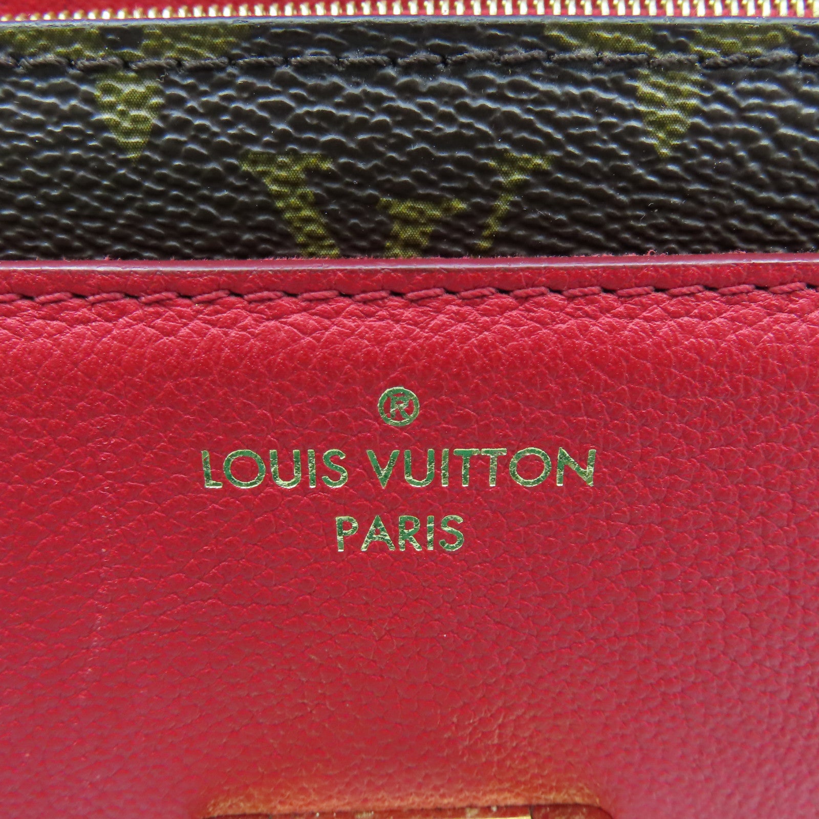 LOUIS VUITTON Monogram Victoire Chain Shoulder Bag金扣連帶肩背袋啡色/紅色