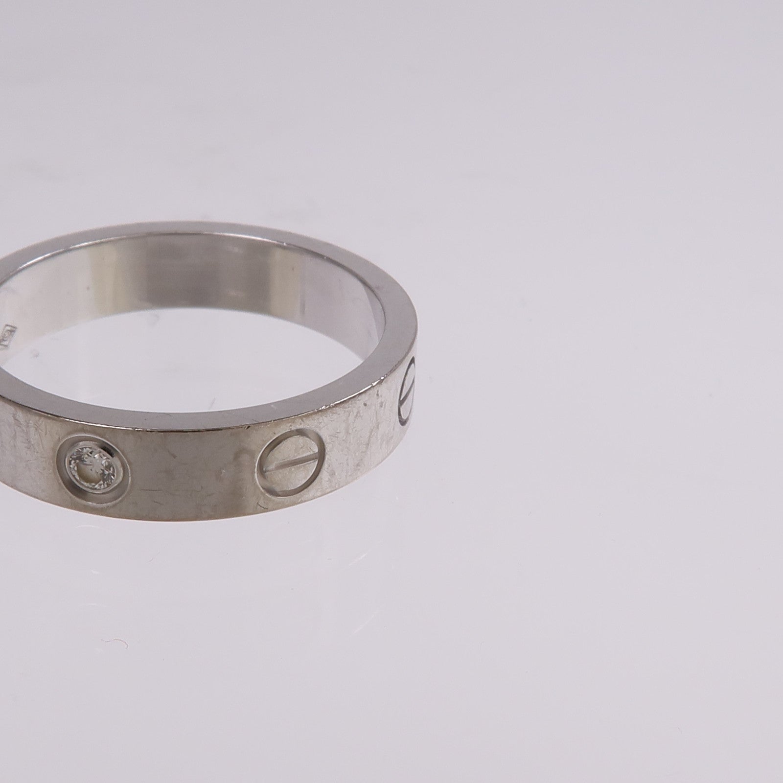 CARTIER 18K白金Love Ring 1P Diamond鑽石戒指