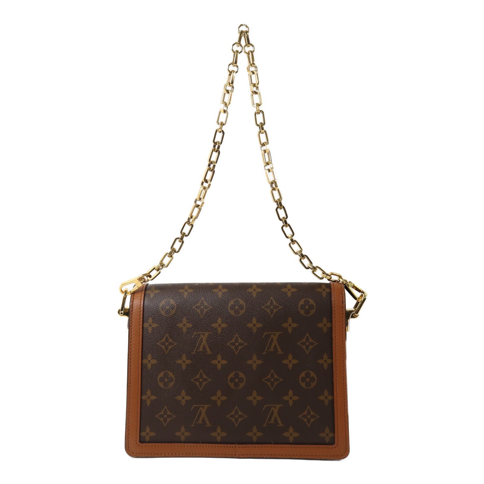 LOUIS VUITTON Monogram/Monogram Reverse Dauphine MM鏈帶手挽肩背兩用袋