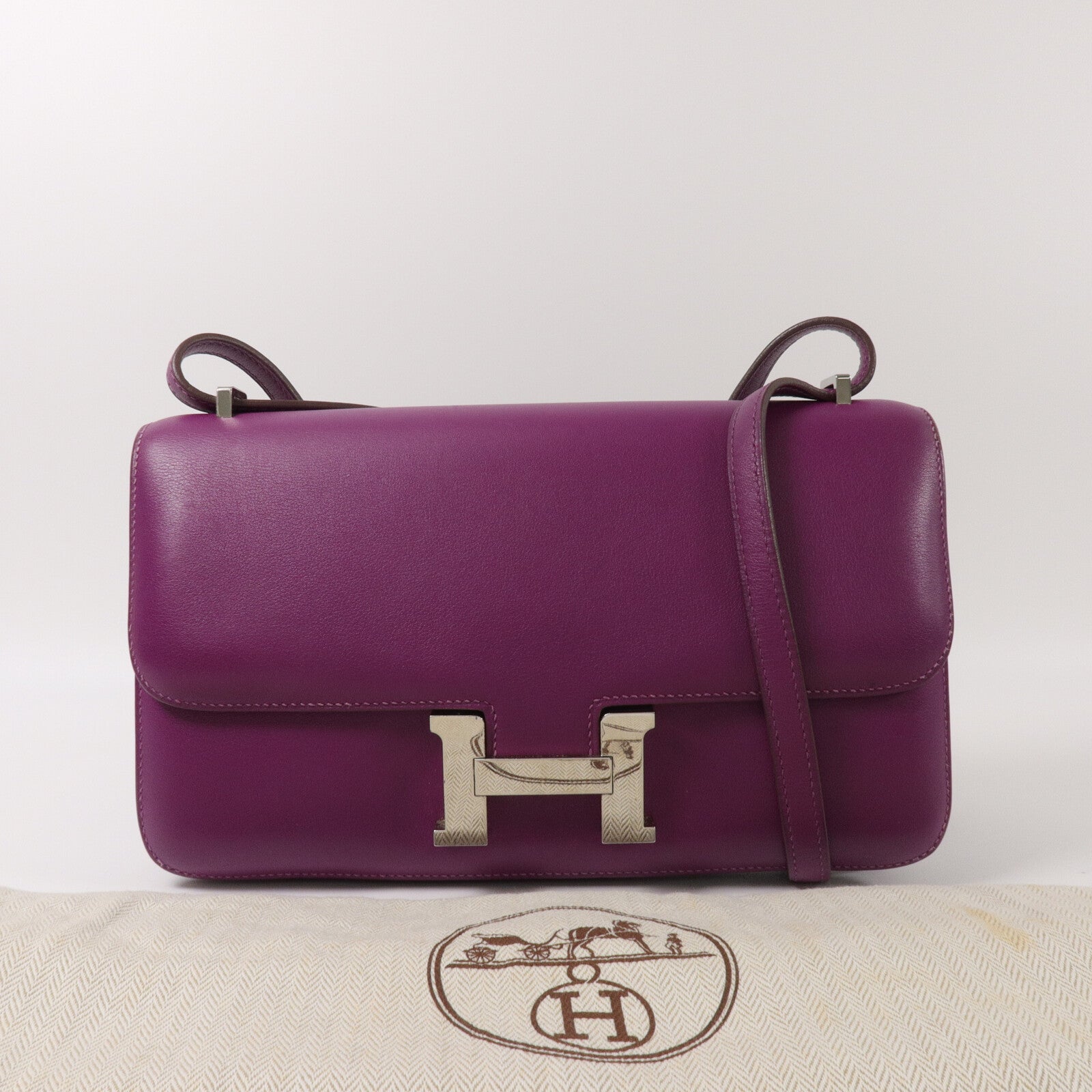 HERMES Swift皮革Constance Elan肩背袋Anemone