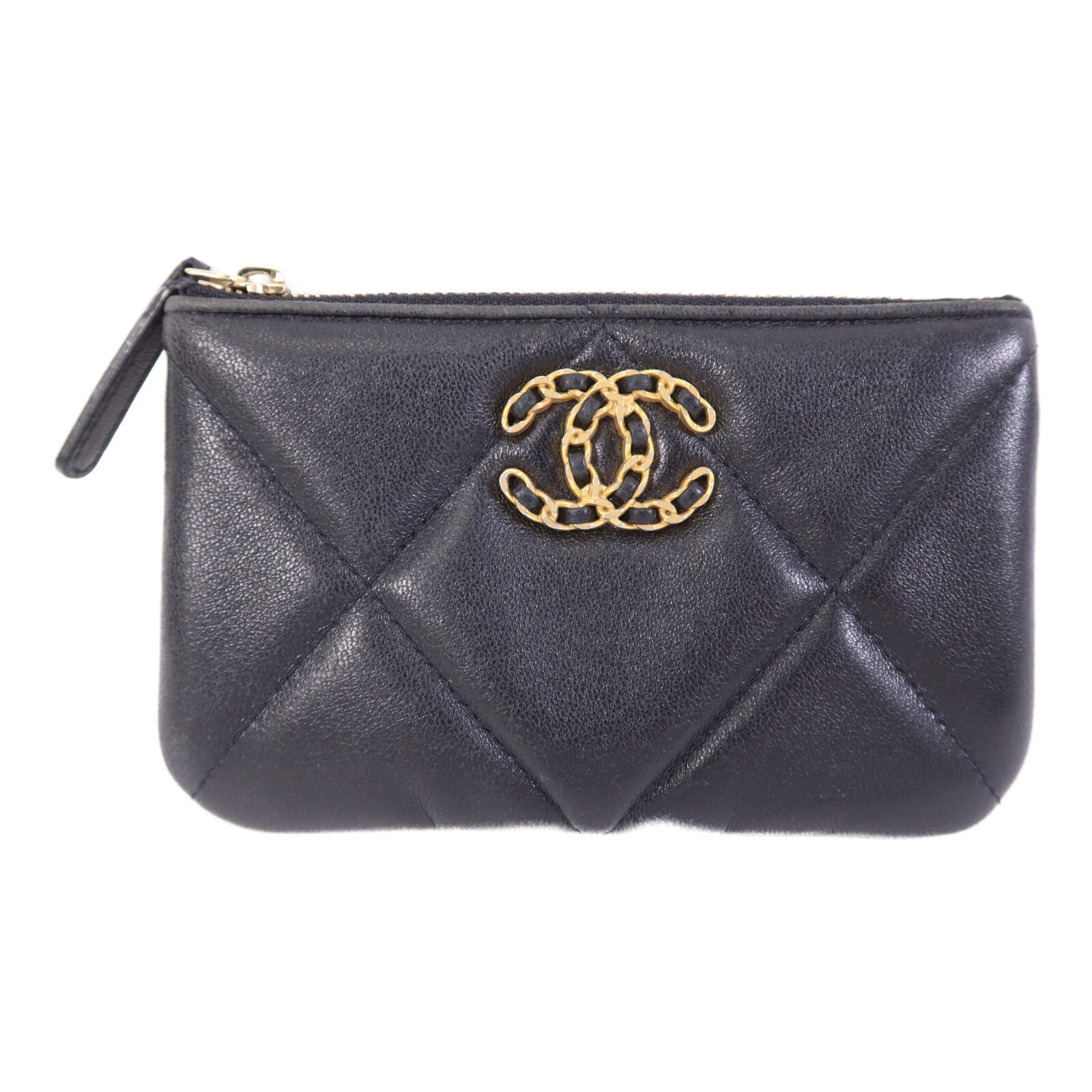 CHANEL 羊皮皮革Chanel 19 Mini Pouch金扣零錢包