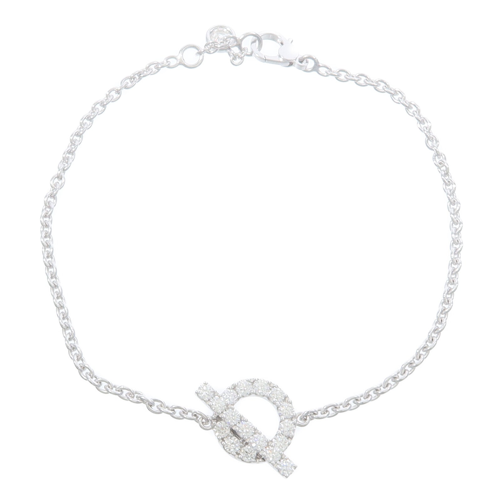 HERMES 18K白金Finesse Bracelet鑽石手鏈