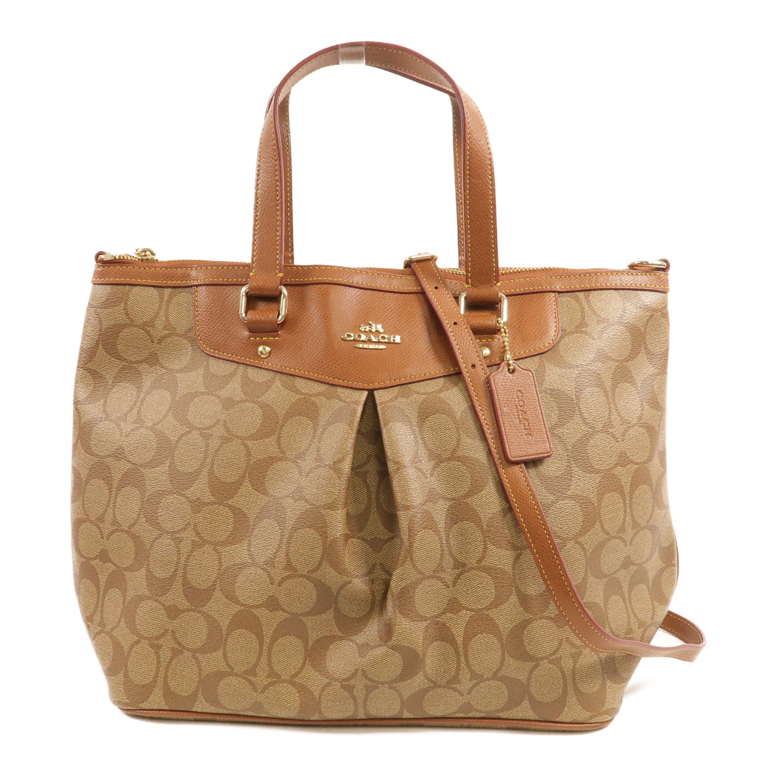 COACH 塗層帆布2Way Shoulder手挽肩背兩用袋