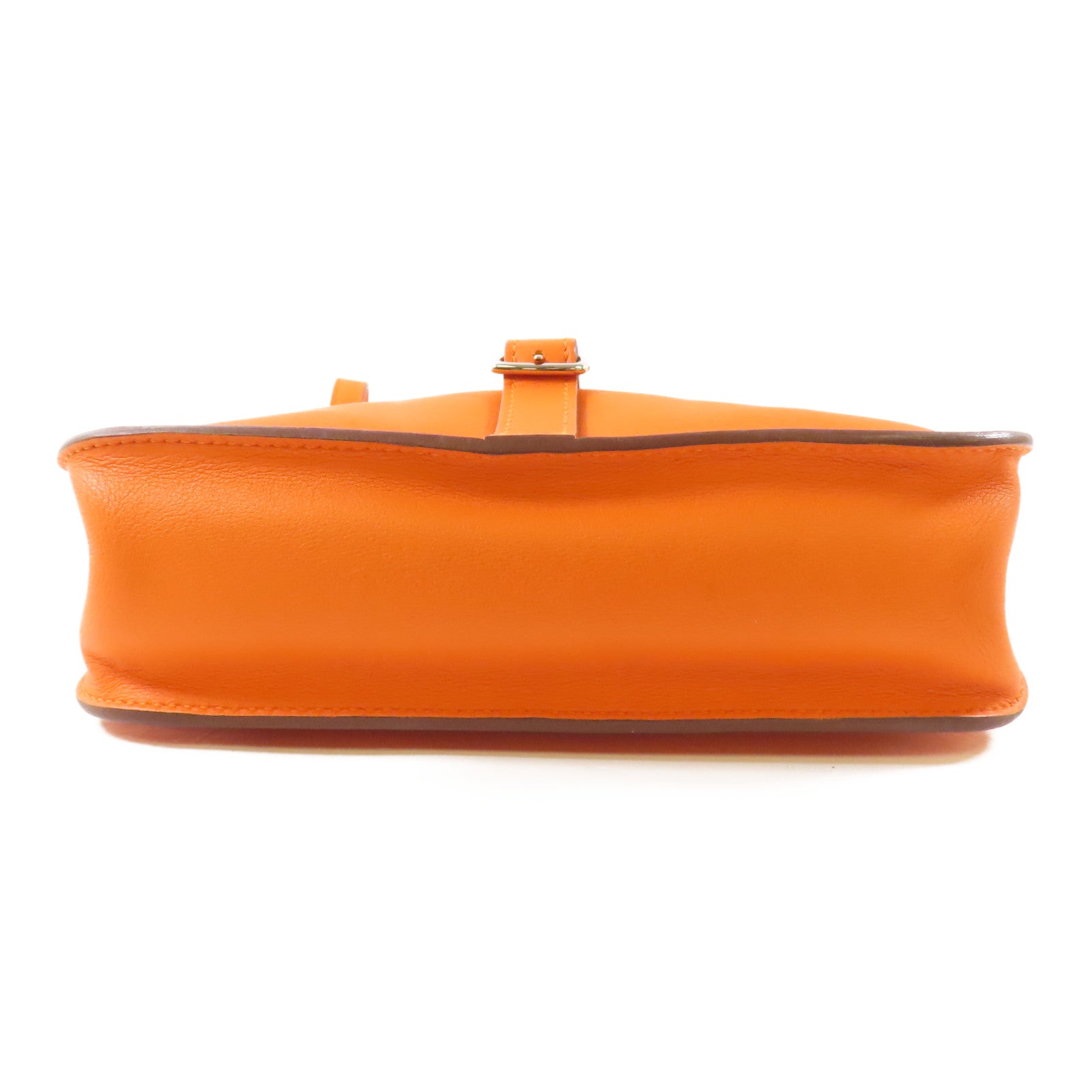 HERMES PHW Mini Halzan Shoulder Bag Swift Leather Oange