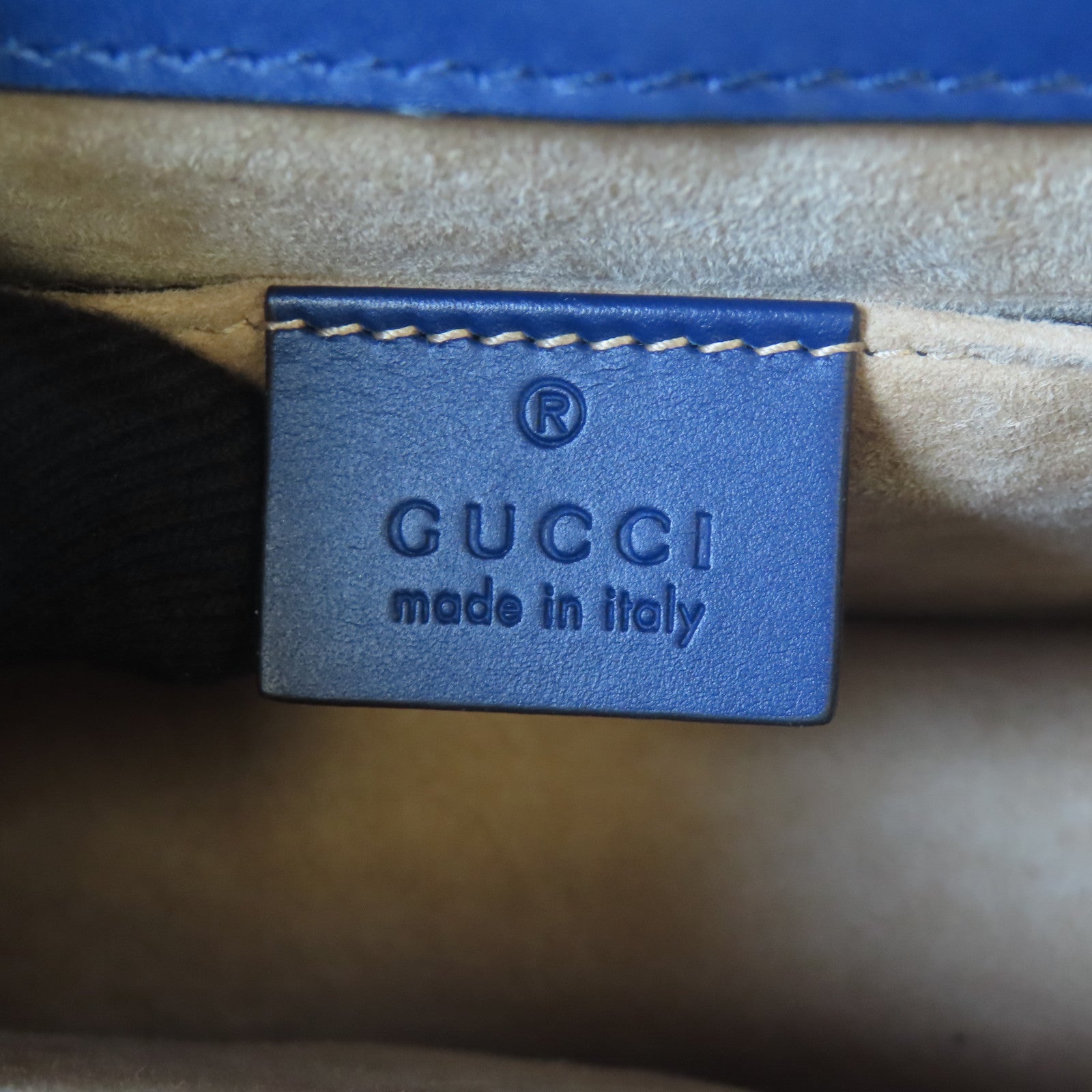 GUCCI 【激減優惠】牛皮皮革Sylvie Mini Bag金扣鏈帶肩背袋藍色
