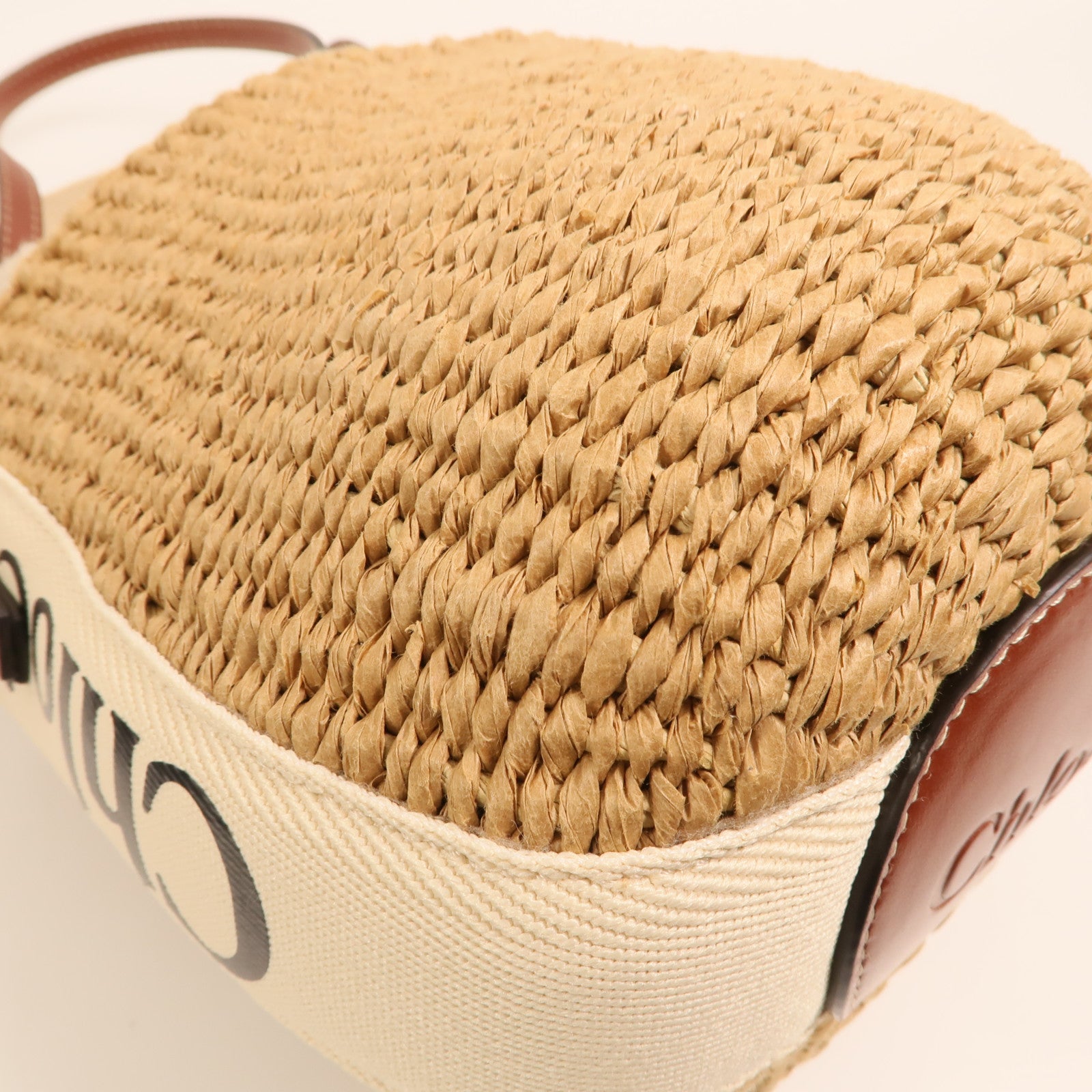 Chloe Raffia Woody Basket Small金扣手挽肩背兩用袋