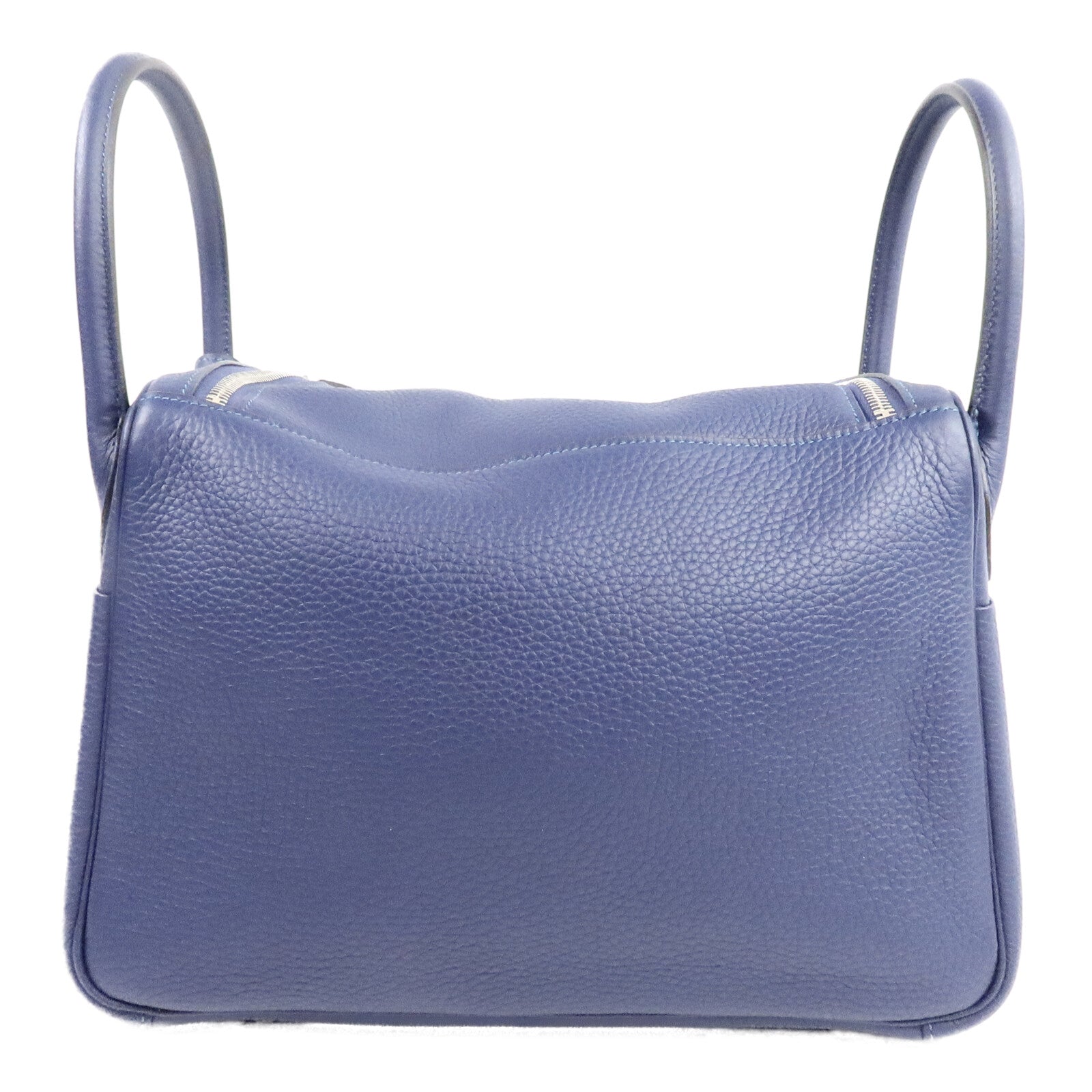 HERMES Clemence皮革Lindy 30手挽肩背兩用袋Bleu Saphi/Colvert