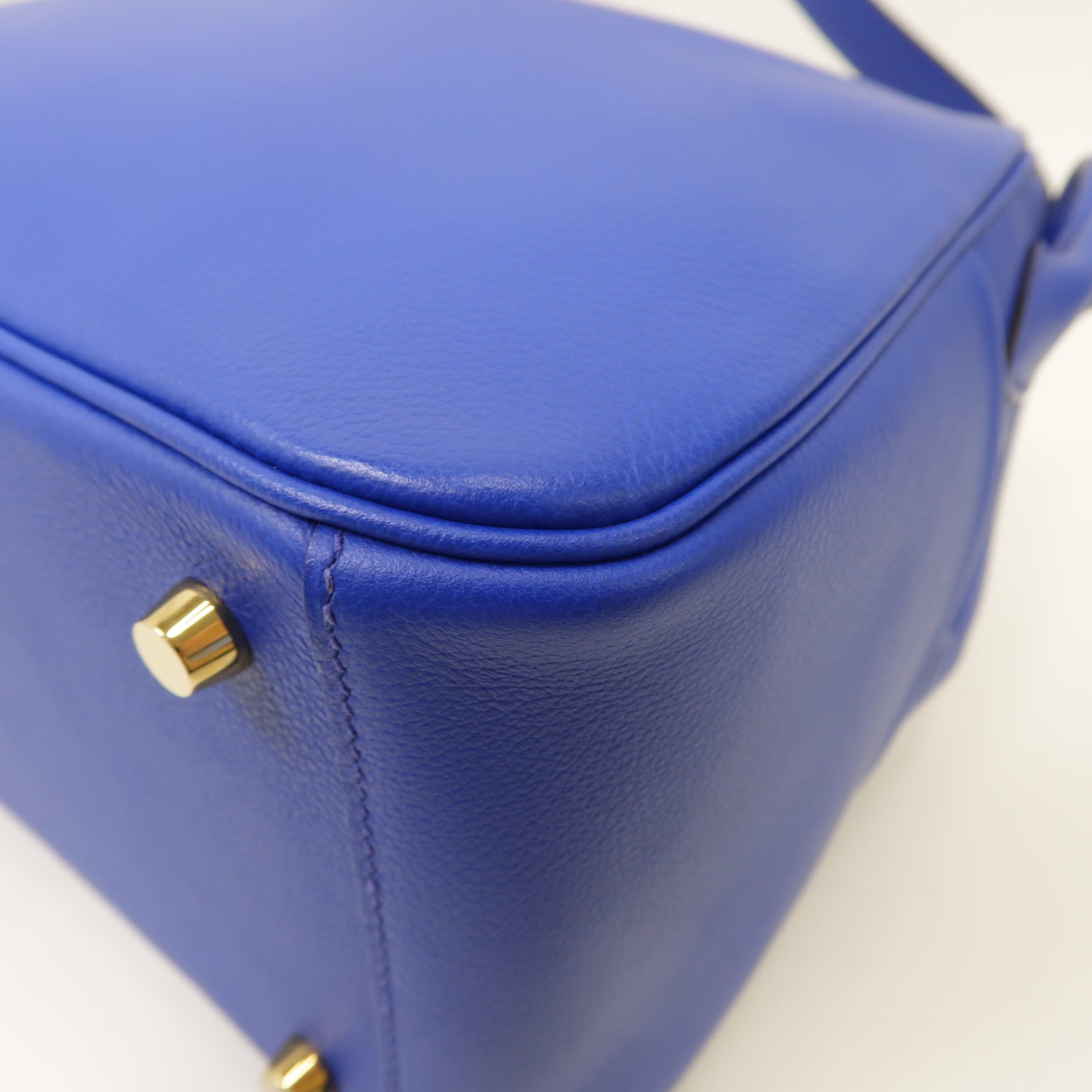 HERMES Evercolor皮革Lindy 26金扣手挽肩背兩用袋Blue Royal藍色