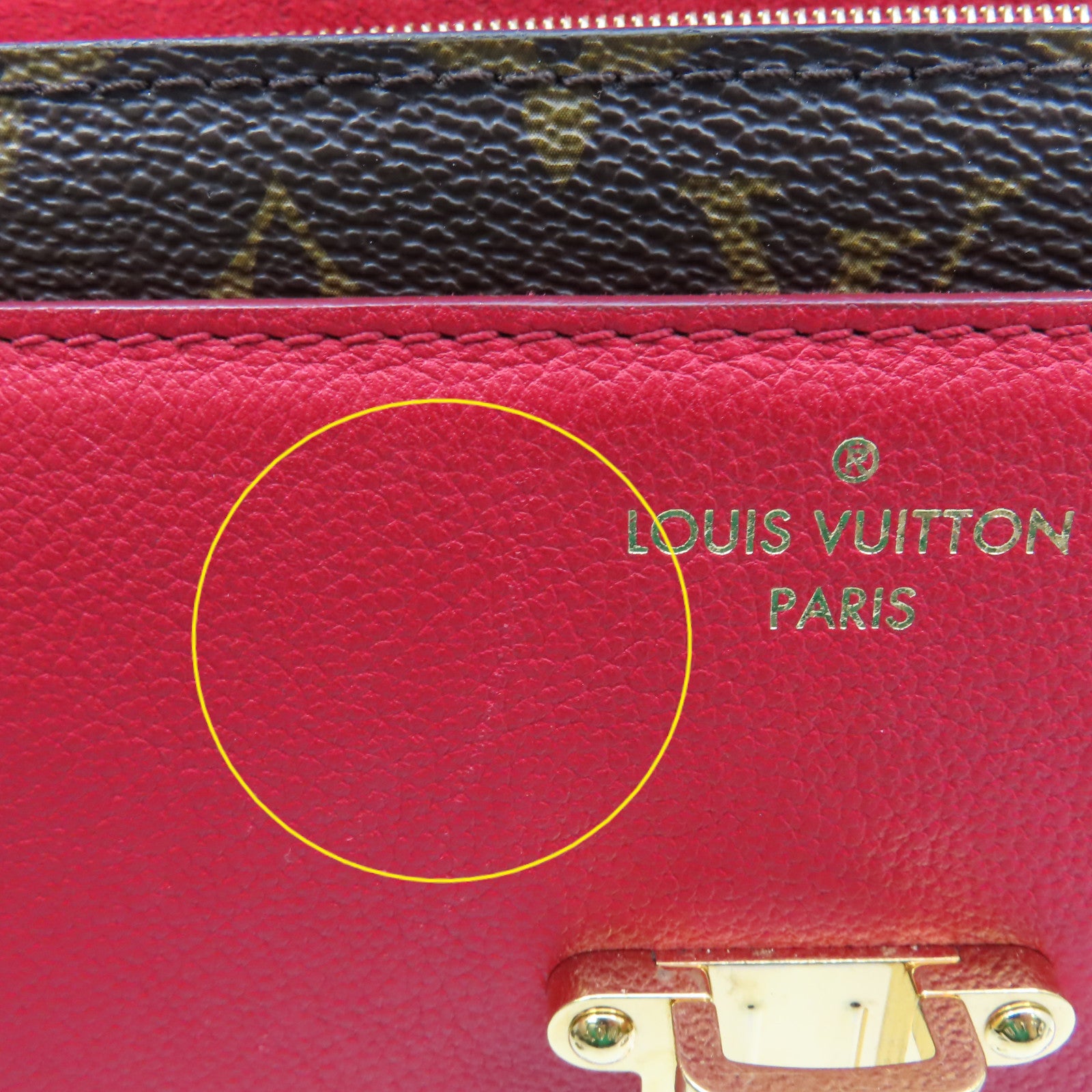 LOUIS VUITTON Monogram Victoire Chain Shoulder Bag金扣連帶肩背袋啡色/紅色