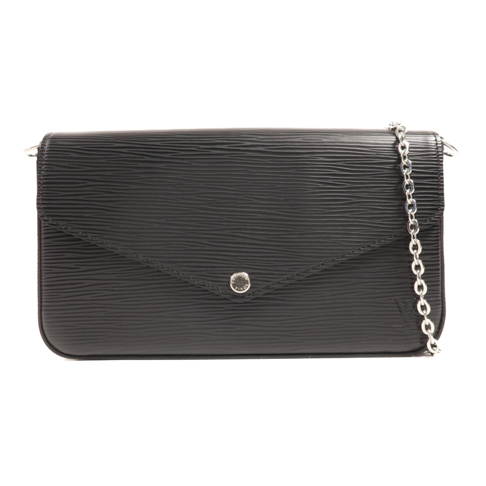 LOUIS VUITTON Epi Pochette Felicie銀扣鏈帶肩背袋