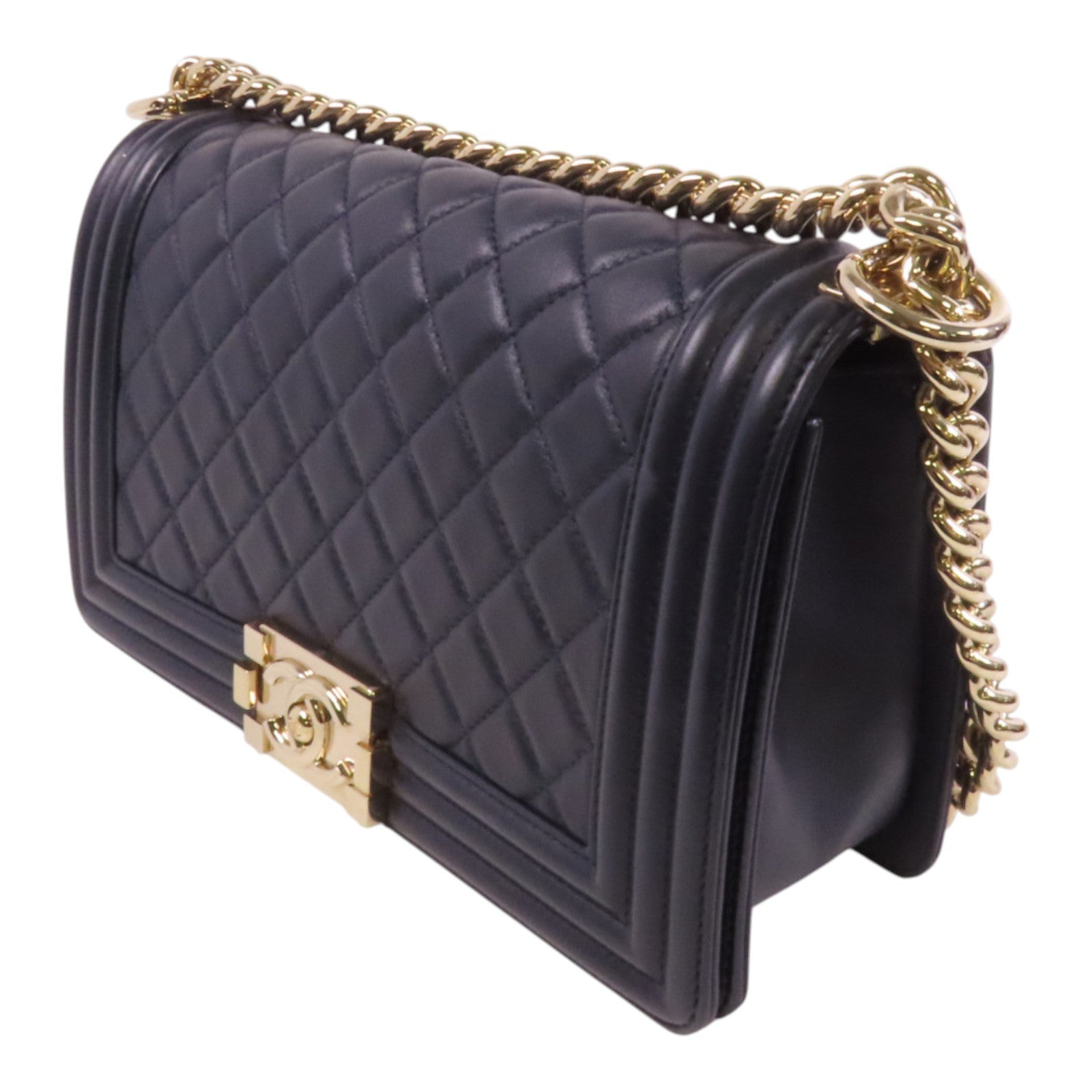 CHANEL 牛皮皮革Boy Chanel 25金扣鏈帶肩背袋