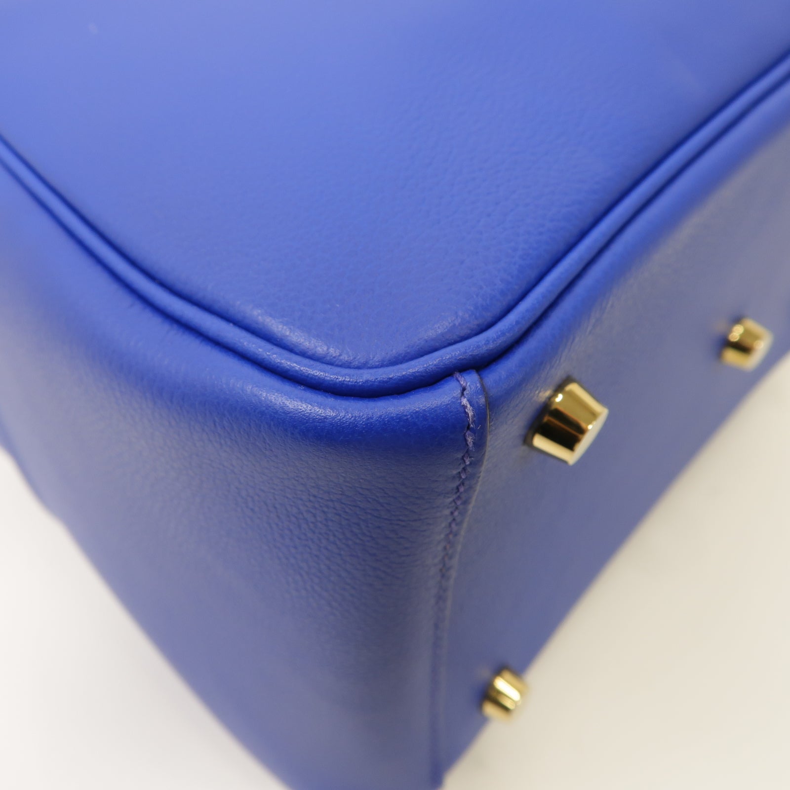 HERMES Evercolor皮革Lindy 26金扣手挽肩背兩用袋Blue Royal藍色