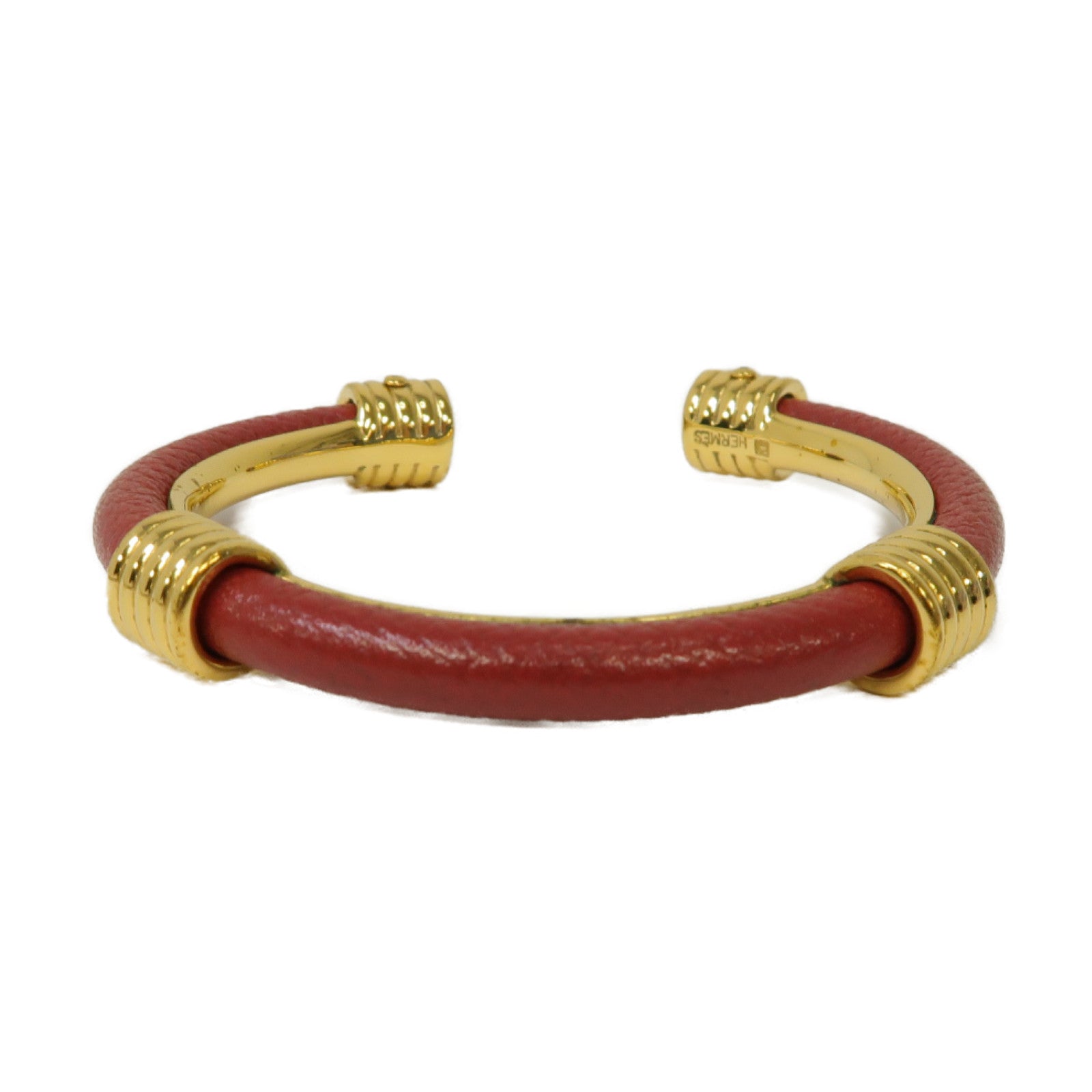 HERMES 金屬Bangle手鐲紅色/金色