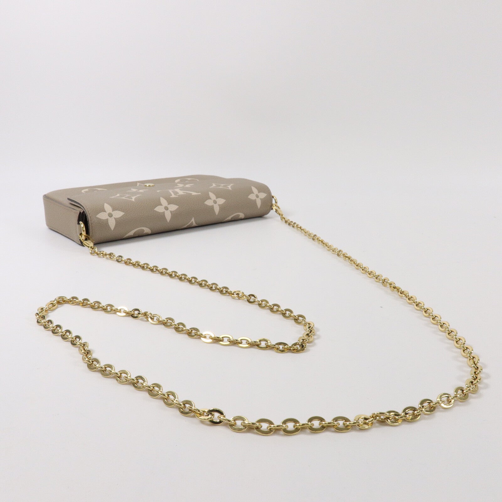 LOUIS VUITTON Monogram Empreinte Felicie Pochette鏈帶肩背袋