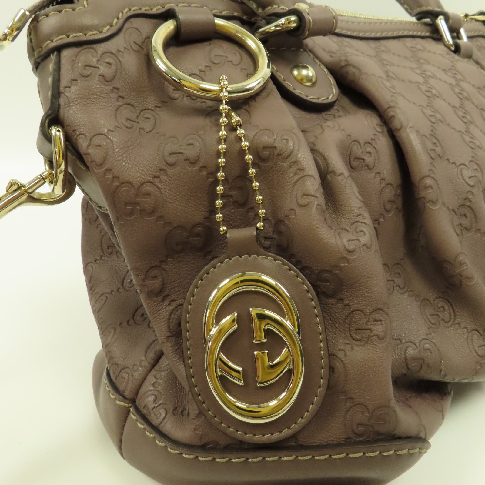 GUCCI 皮革GG Guccissima金扣手挽肩背兩用袋