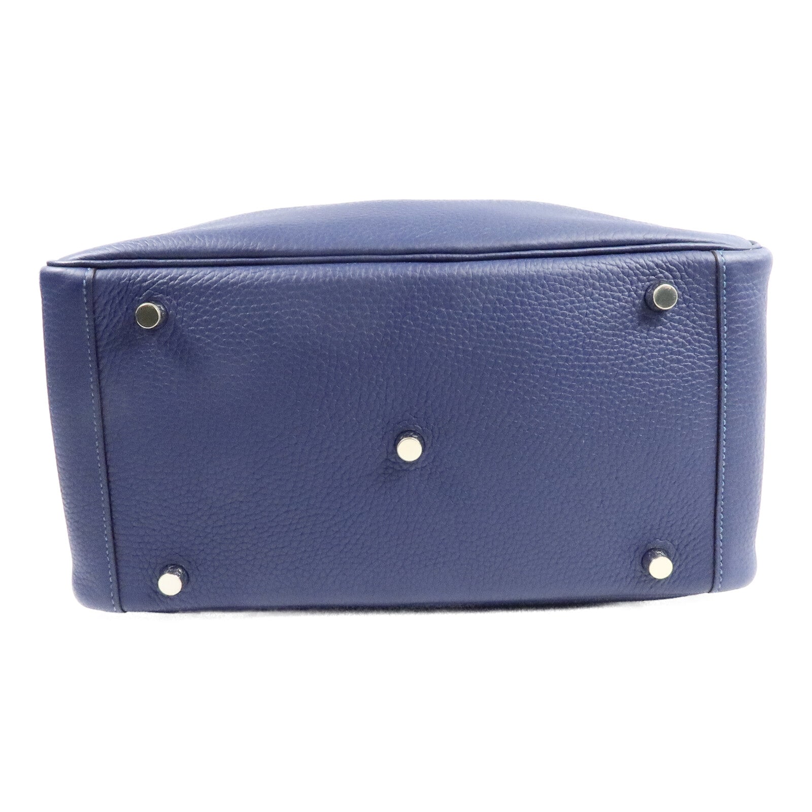 HERMES Clemence皮革Lindy 30手挽肩背兩用袋Bleu Saphi/Colvert