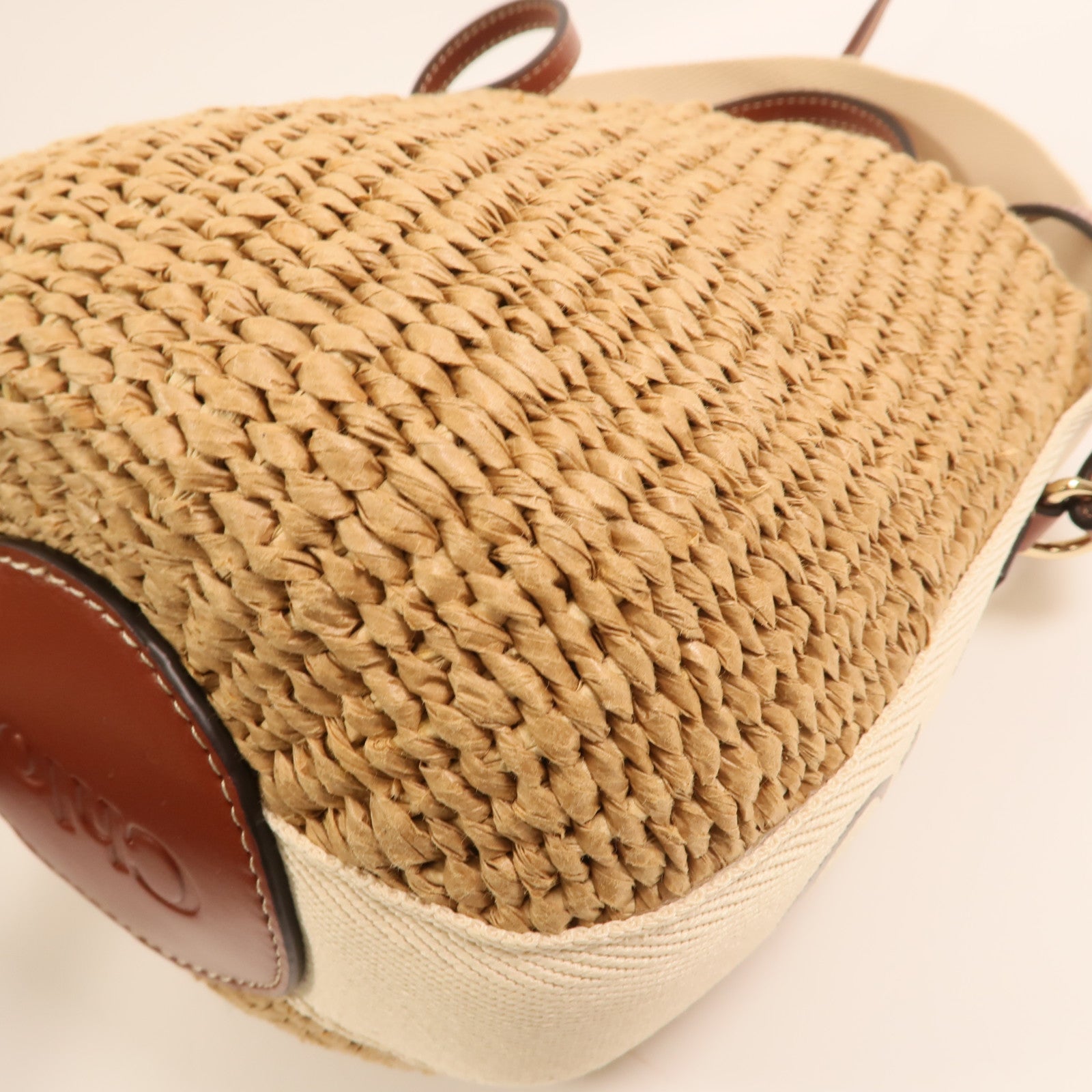 Chloe Raffia Woody Basket Small金扣手挽肩背兩用袋