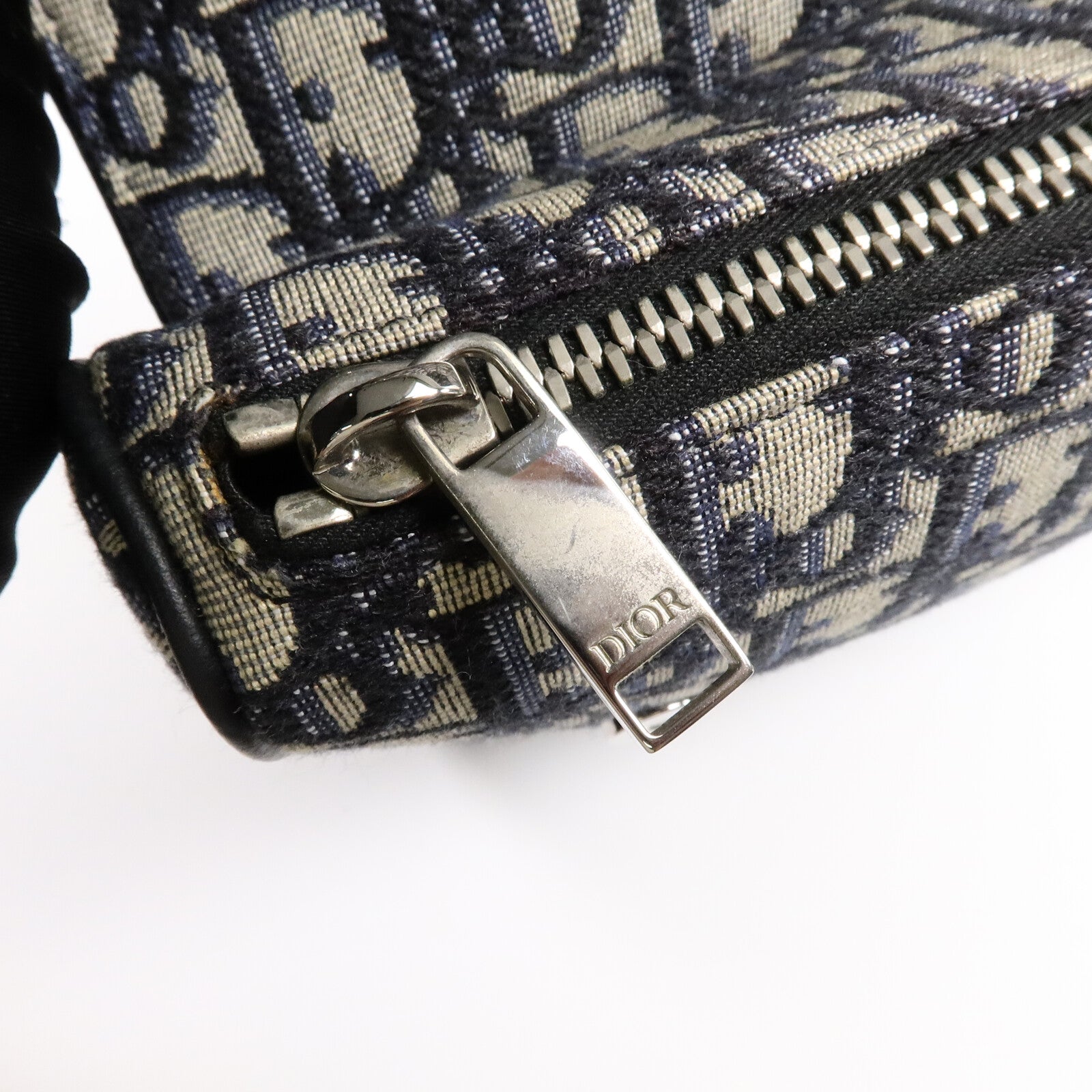 Dior 帆布Saddle Bag銀扣肩背袋
