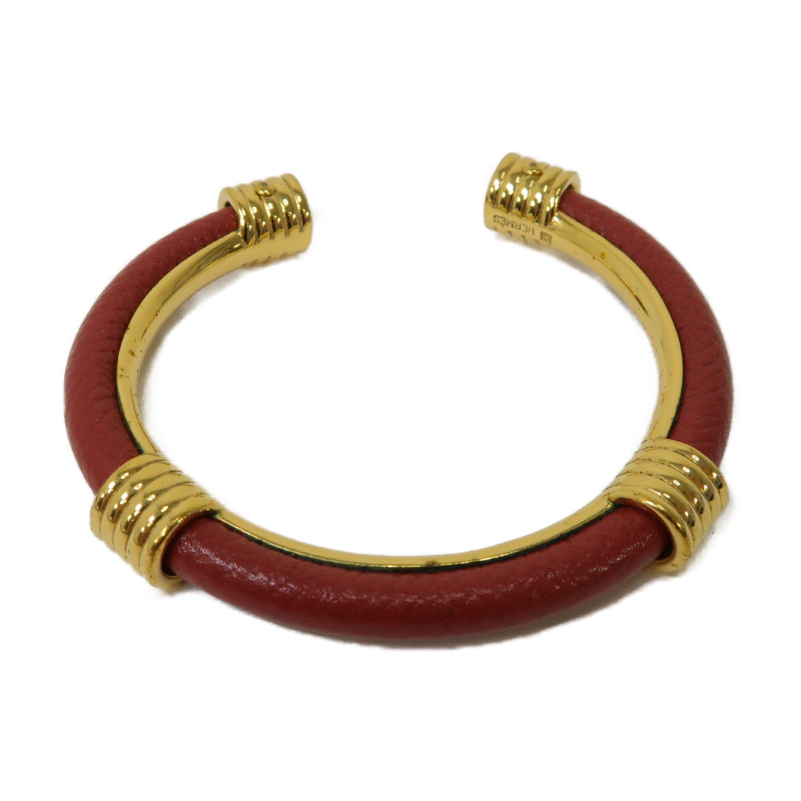 HERMES 金屬Bangle手鐲紅色/金色