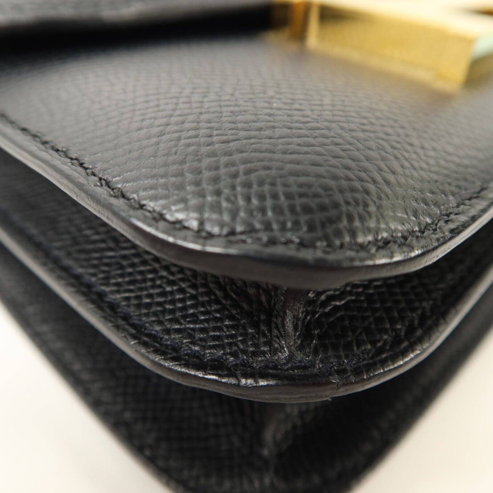 HERMES Epsom皮革Constance Mini肩背袋Noir