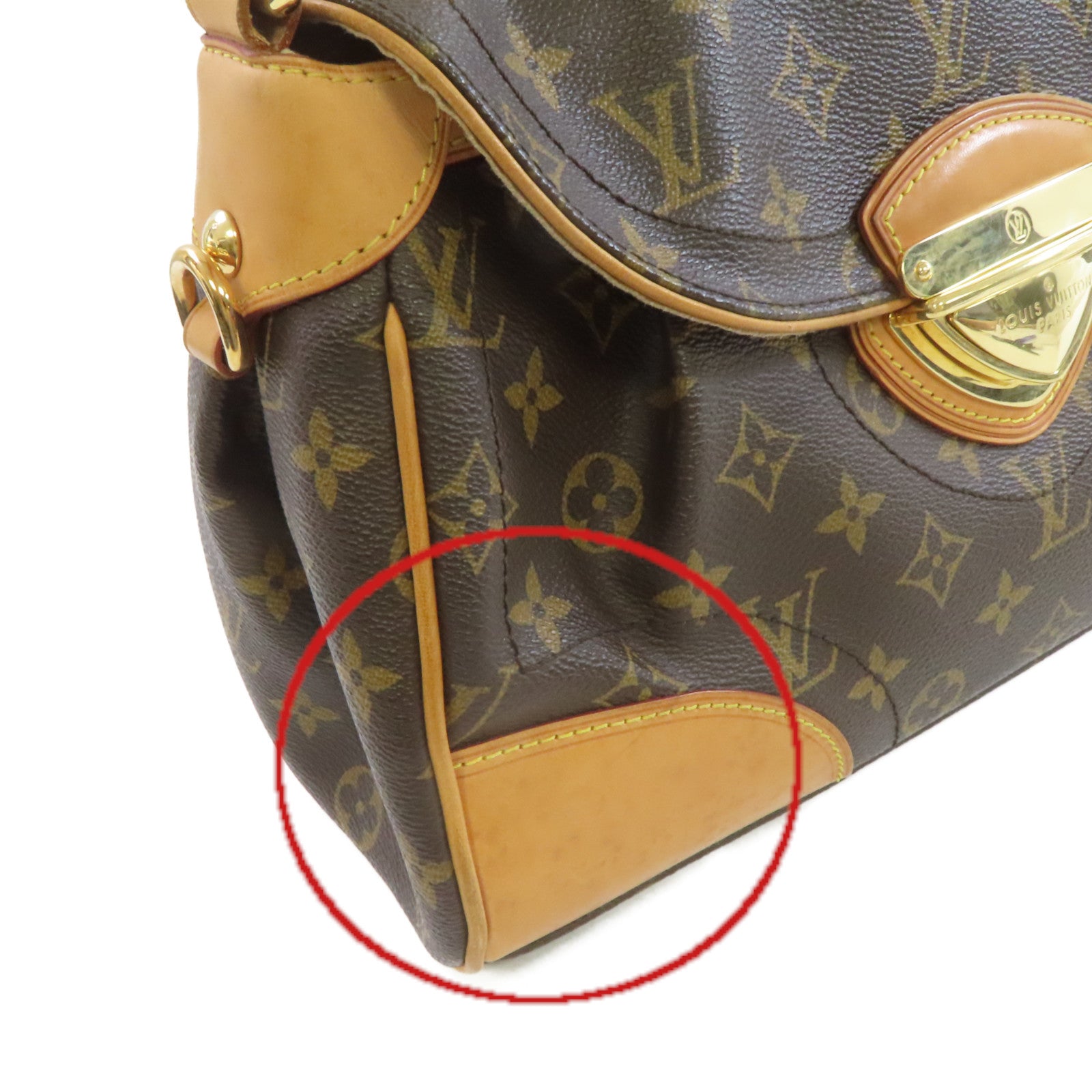 LOUIS VUITTON Monogram Beverly MM Shoulder Bag金扣肩背袋啡色
