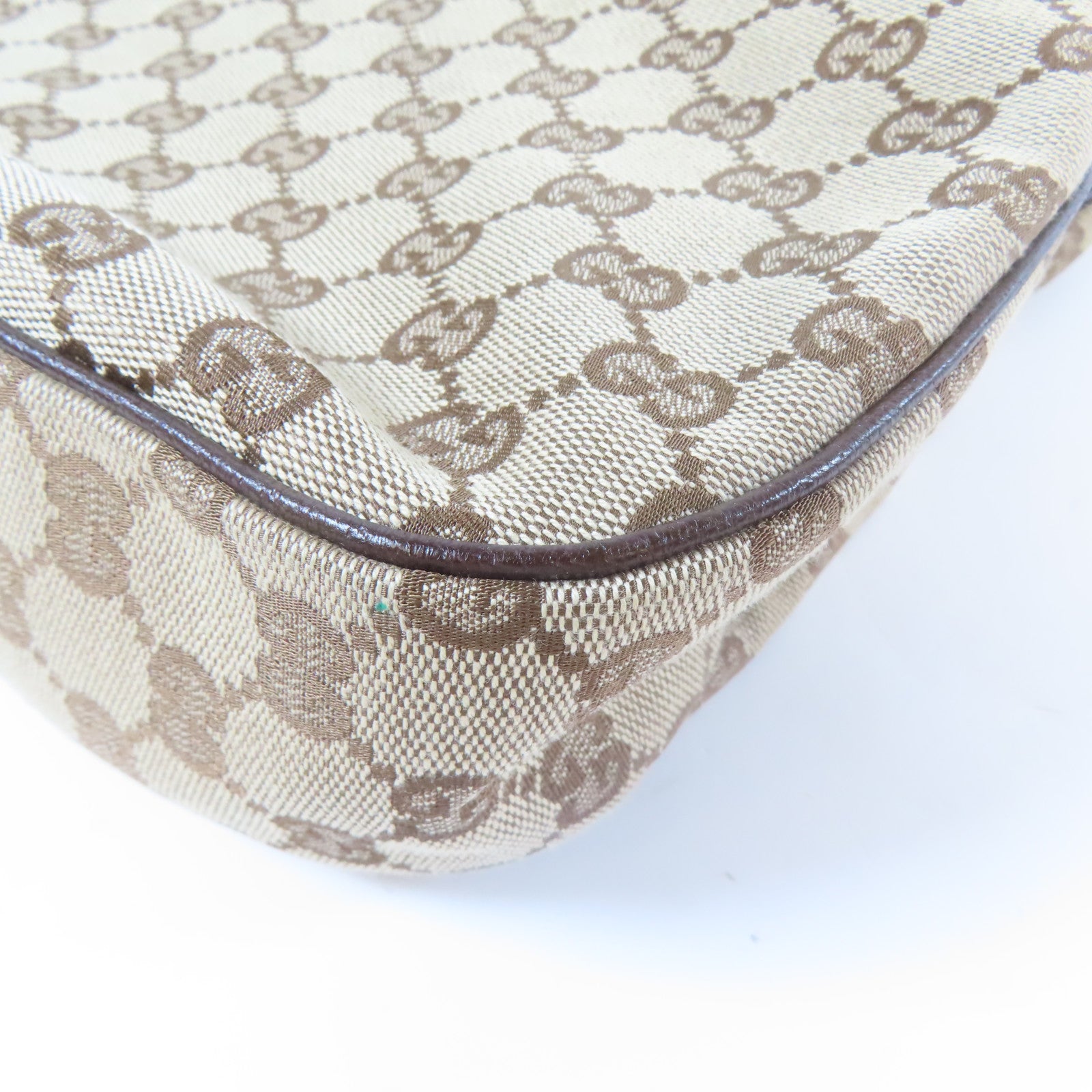 GUCCI 帆布Shoulder Bag銀扣肩背袋啡色