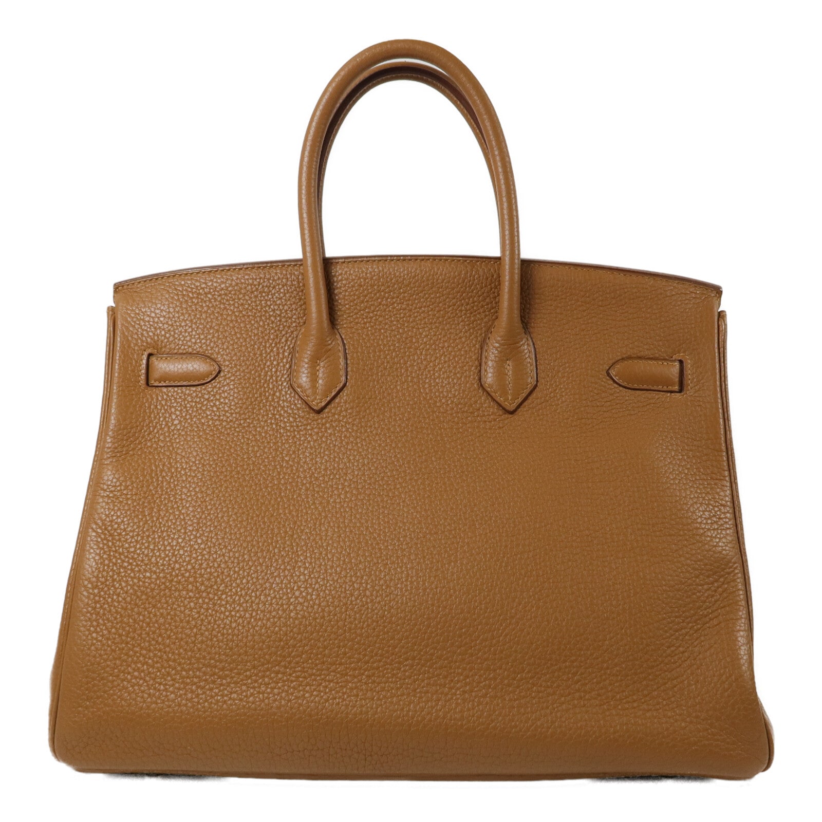 HERMES Clemence皮革/Lizard皮革Birkin 35手挽袋Gold/Marron