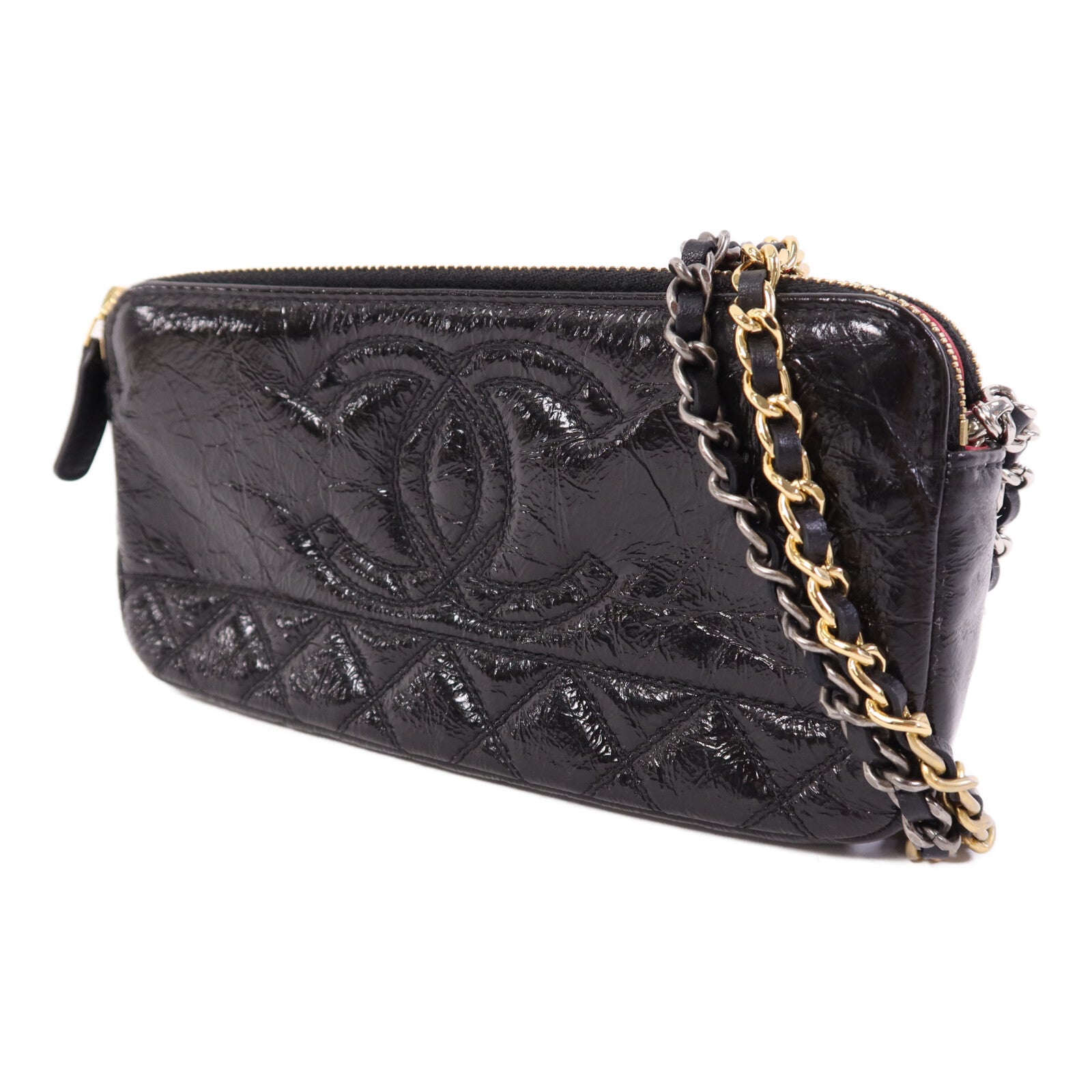 CHANEL 【激減優惠】牛皮皮革WOC Wallet On Chain鏈帶肩背袋