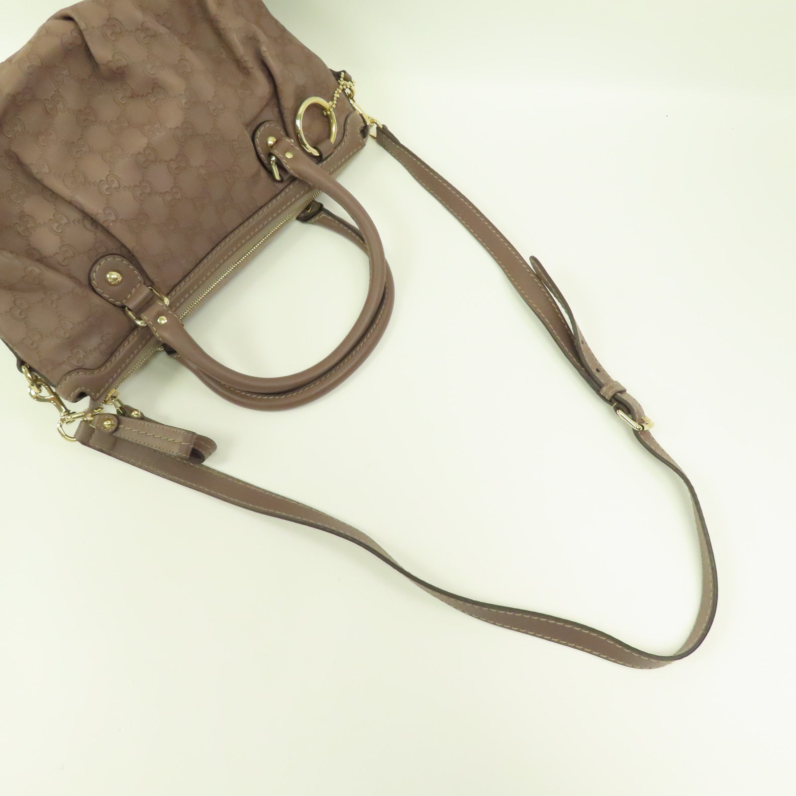 GUCCI 皮革GG Guccissima金扣手挽肩背兩用袋