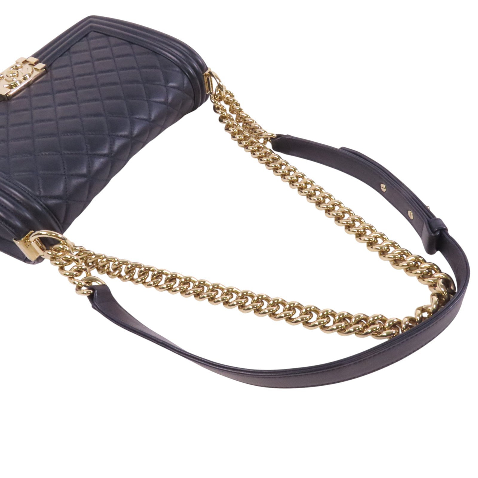 CHANEL 牛皮皮革Boy Chanel 25金扣鏈帶肩背袋