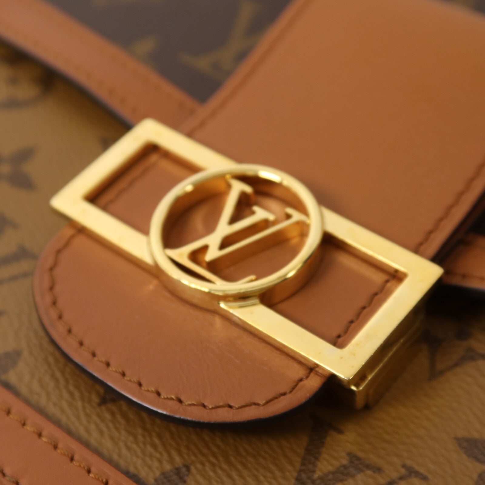 LOUIS VUITTON Monogram/Monogram Reverse Dauphine MM鏈帶手挽肩背兩用袋