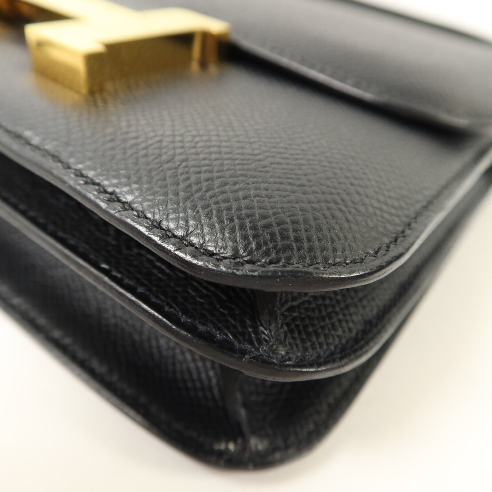 HERMES Epsom皮革Constance Mini肩背袋Noir