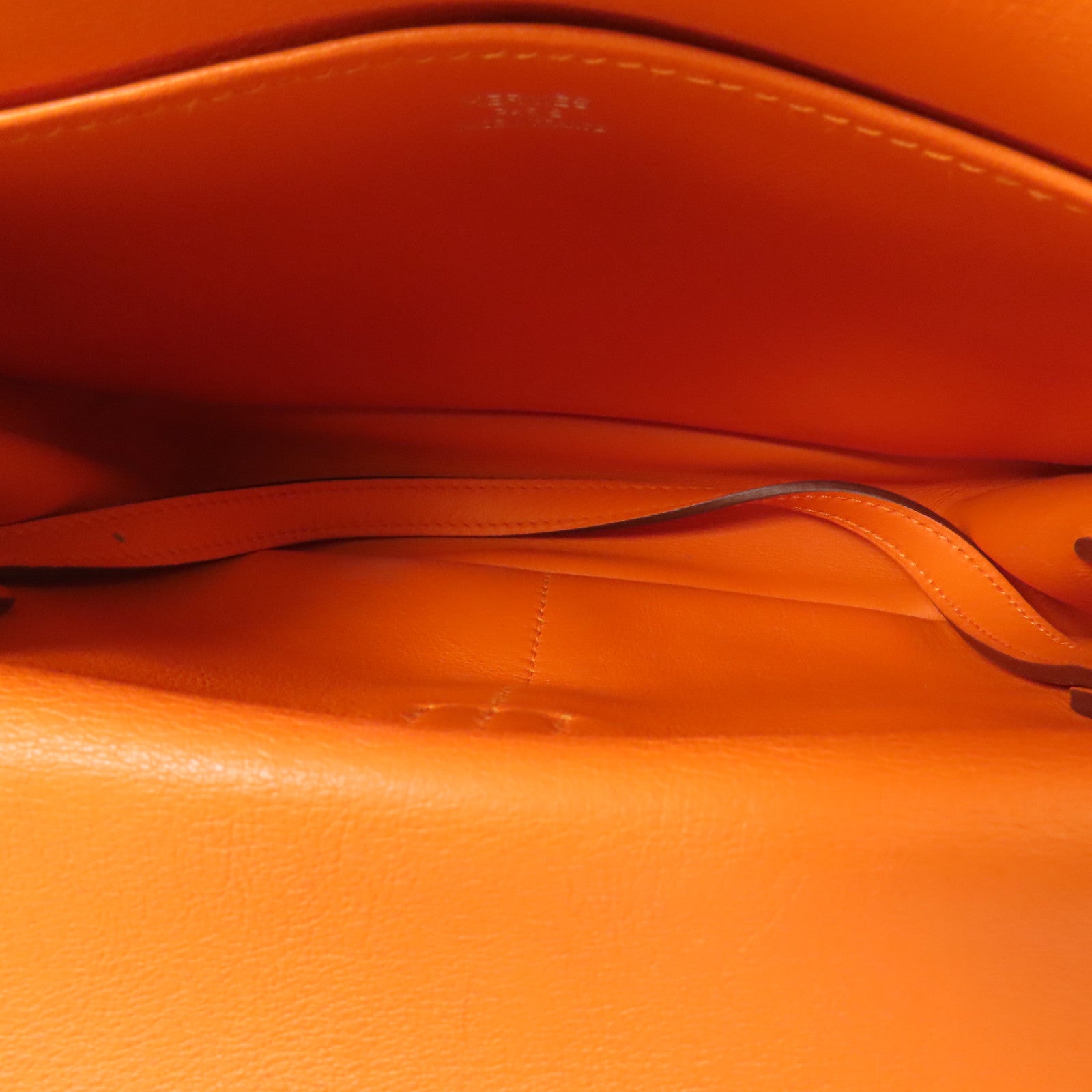 HERMES PHW Mini Halzan Shoulder Bag Swift Leather Oange