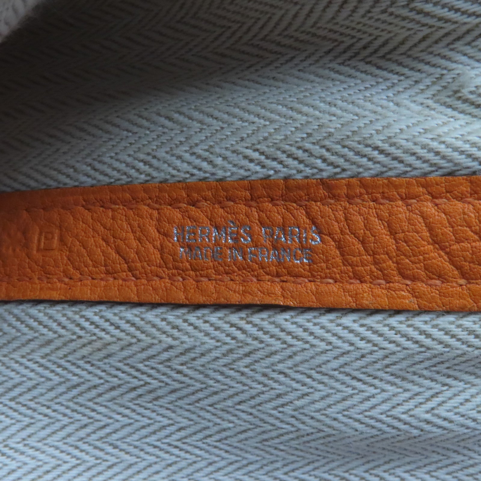 HERMES 【激減優惠】Negonda皮革Garden Party PM銀扣手挽袋橙色