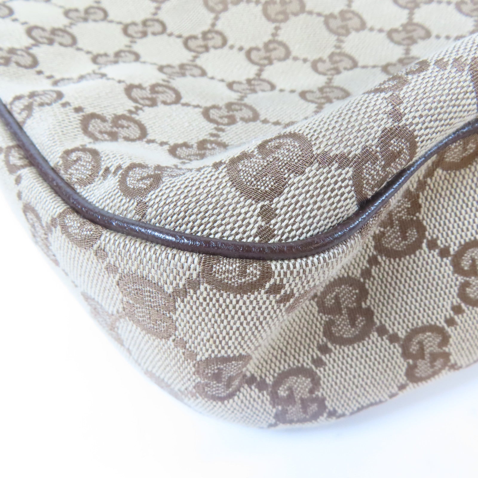GUCCI 帆布Shoulder Bag銀扣肩背袋啡色
