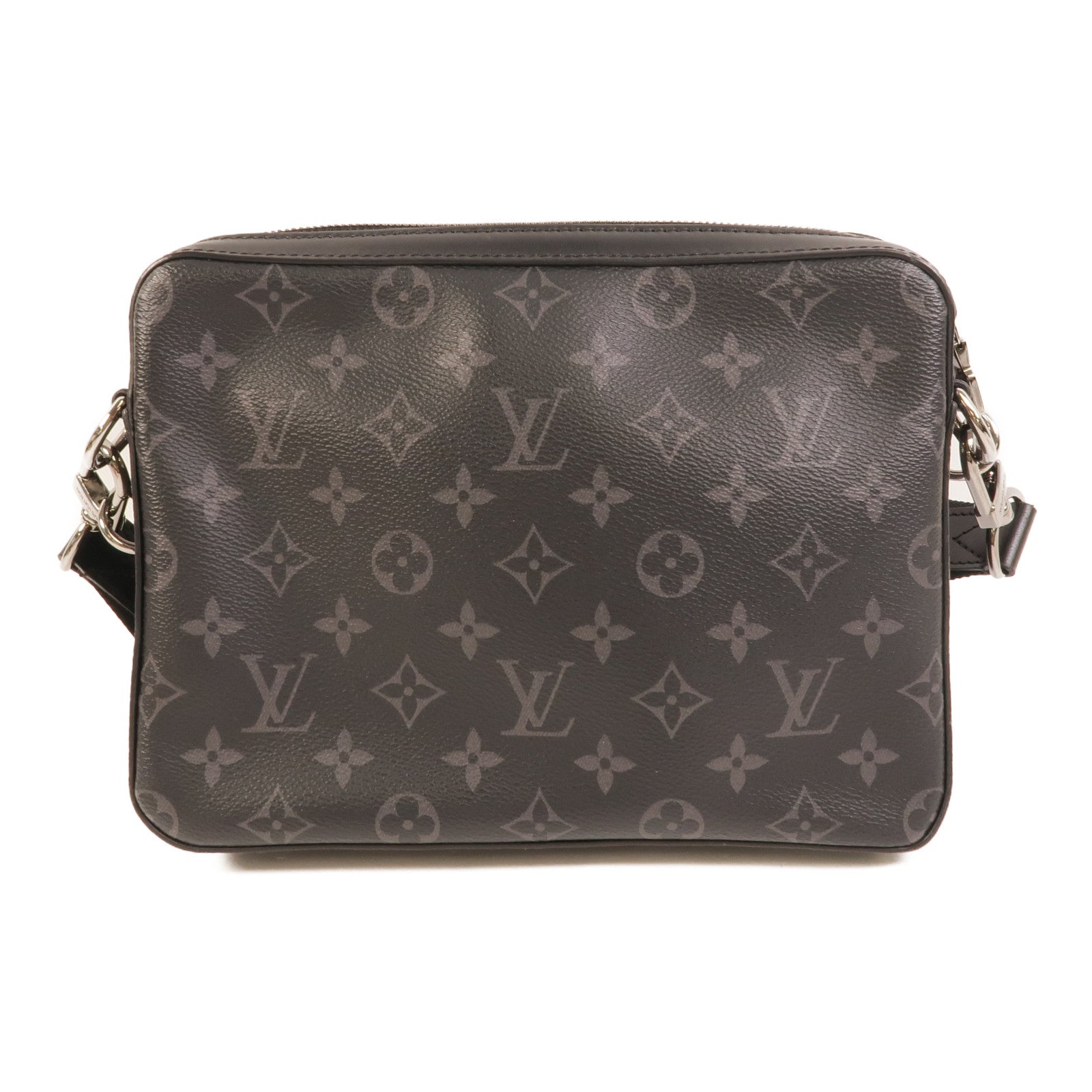 LOUIS VUITTON Monogram Eclipse Reverse Trio Messenger銀扣肩背袋灰色