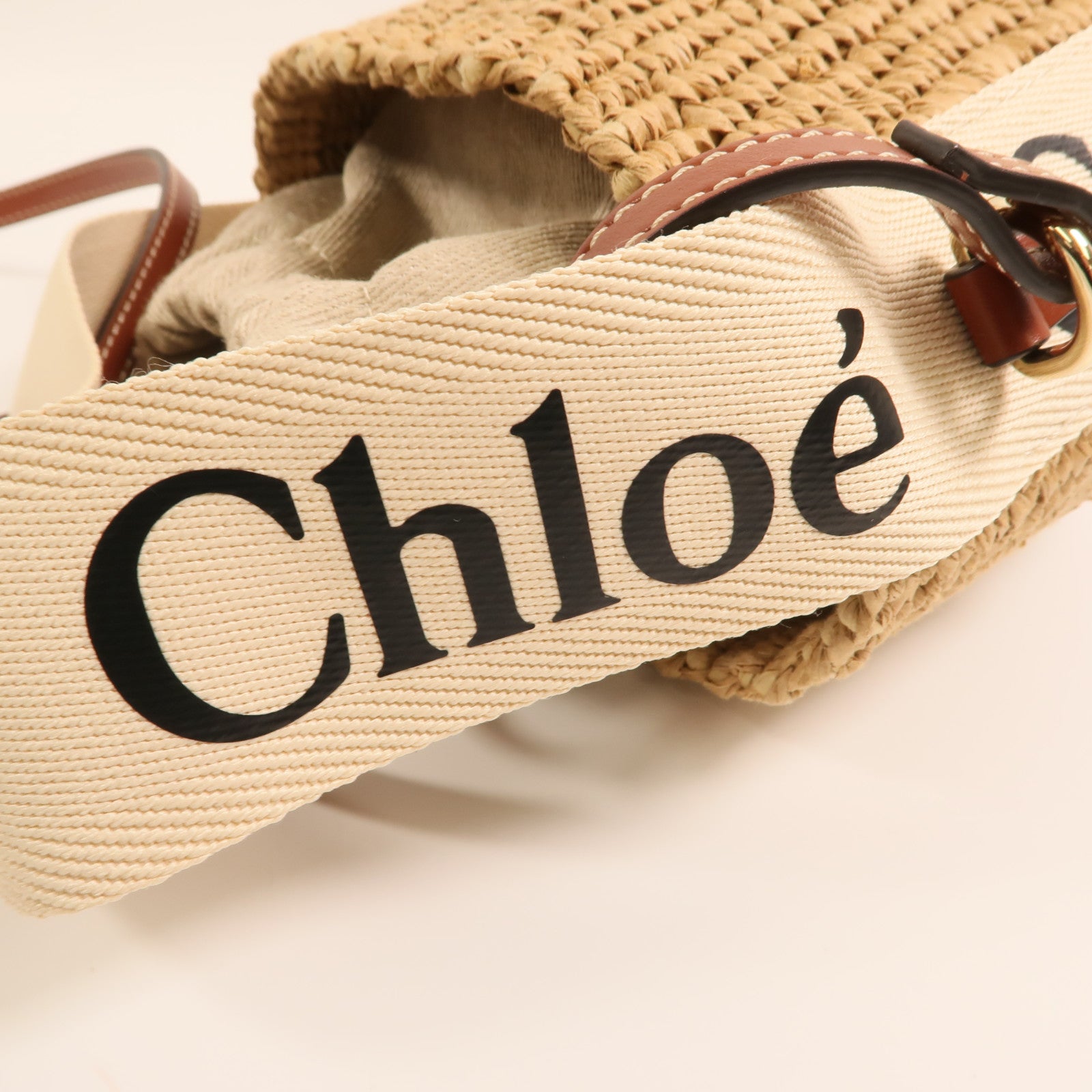 Chloe Raffia Woody Basket Small金扣手挽肩背兩用袋